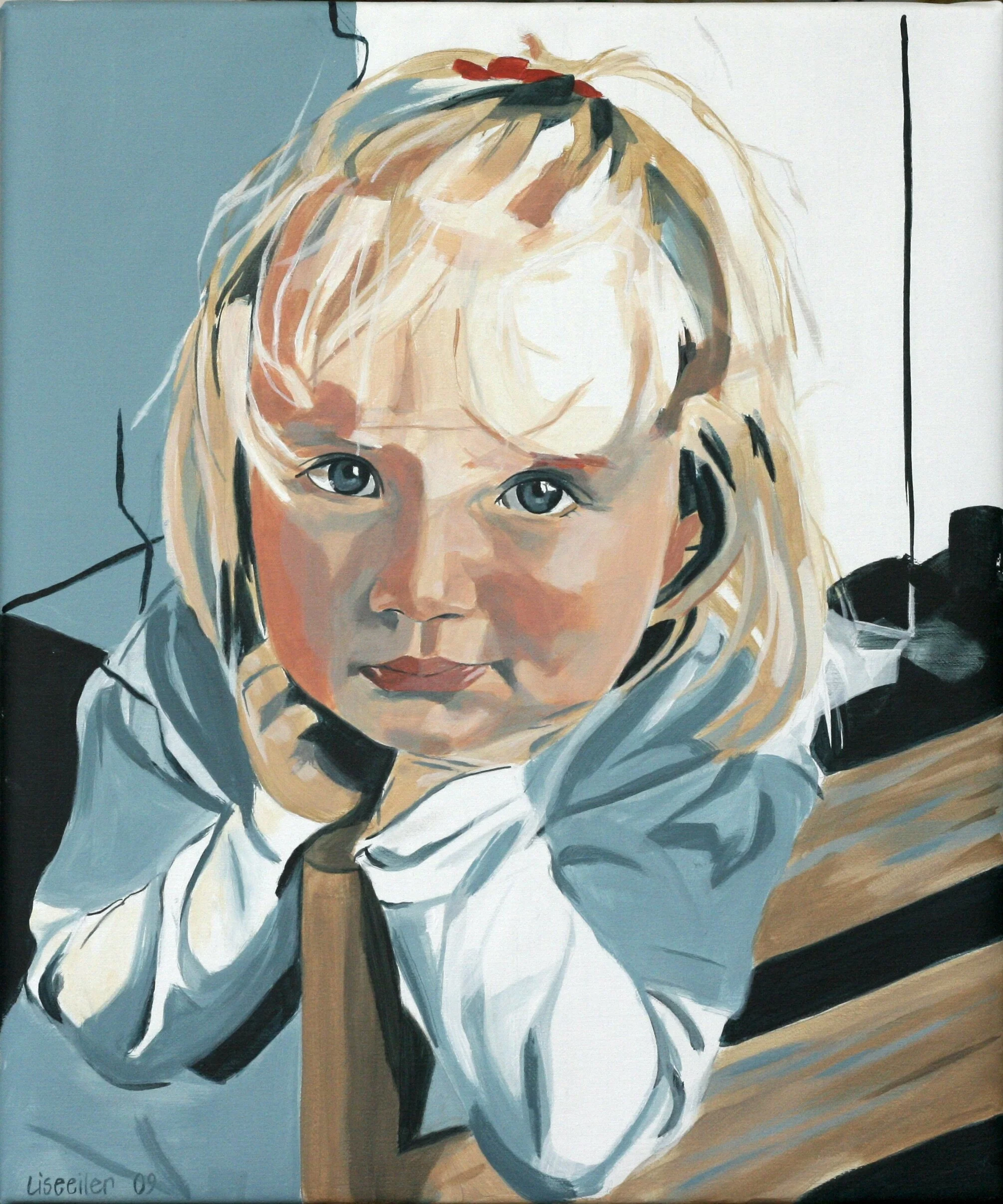 Sofie, 2009,
akryl på lærred,
55 x 45 cm