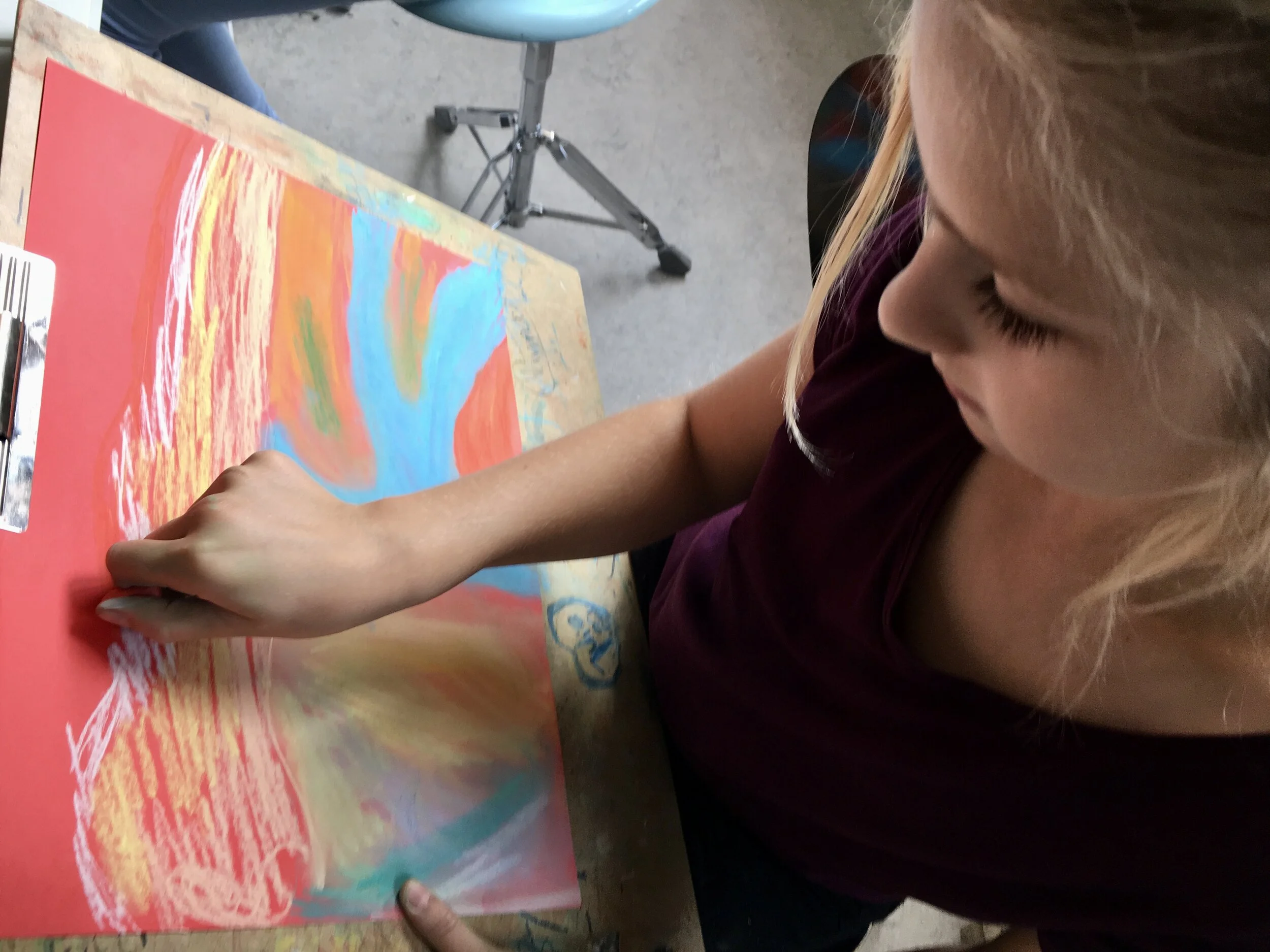 Billedskole, landskaber med pastelkridt