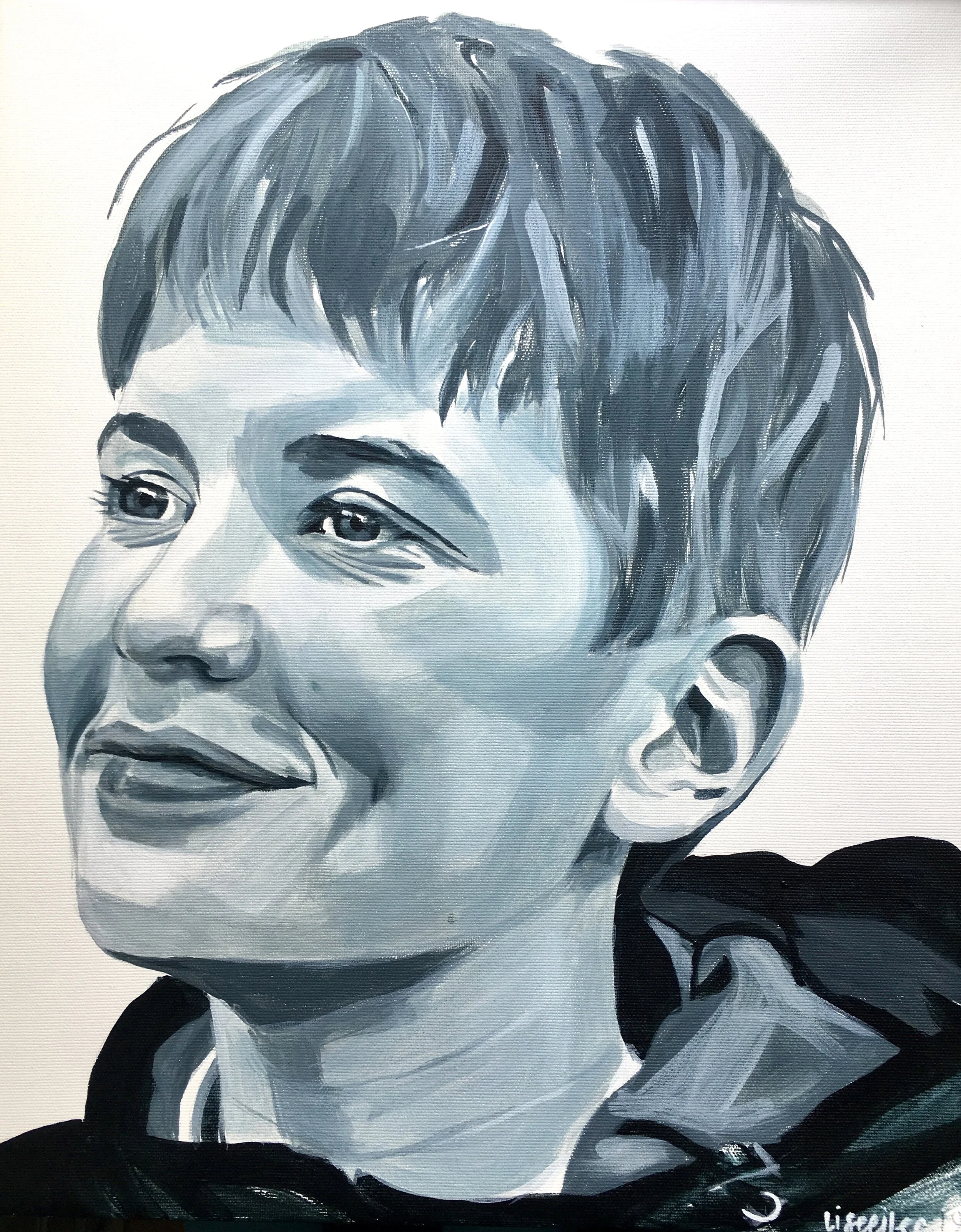 Ebbe, 2019,
akryl på lærred,
50 x 40 cm