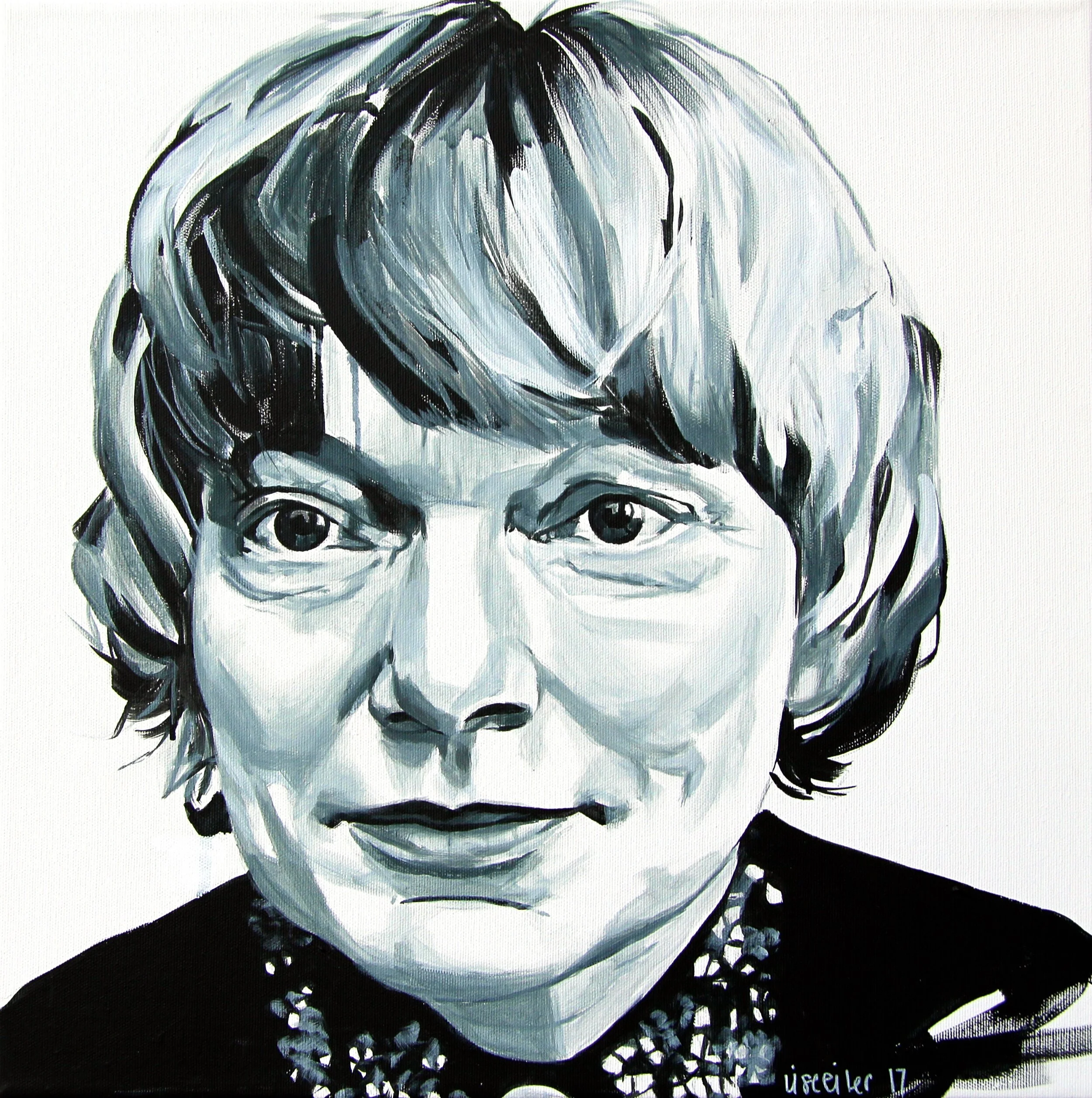 Inger Christensen, 2017,
akryl på lærred,
50 x 50 cm