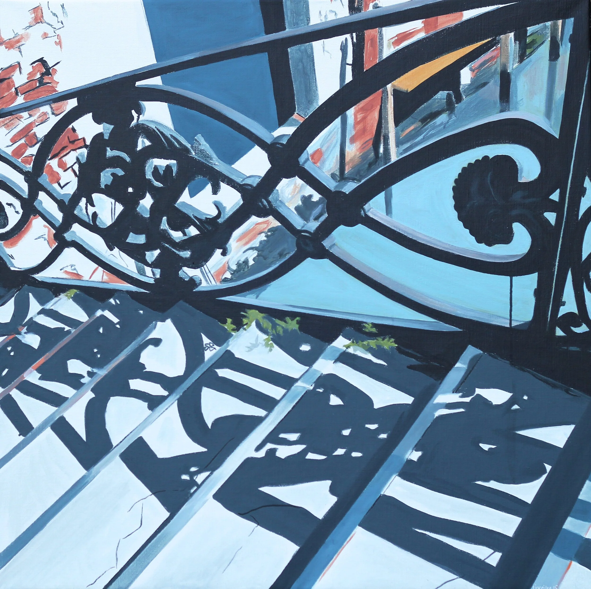 Venedig Trappe, 2016,
akryl på lærred,
100 x 100 cm