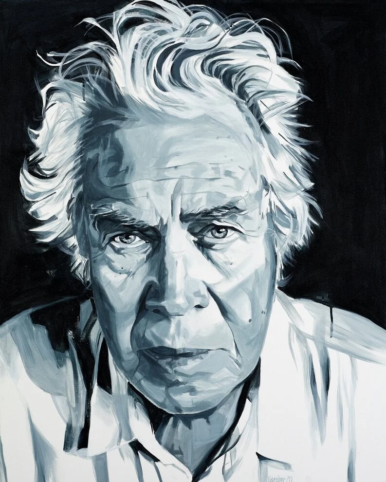 Jørgen Leth, 2020, akryl på lærred, 100 x 80 cm