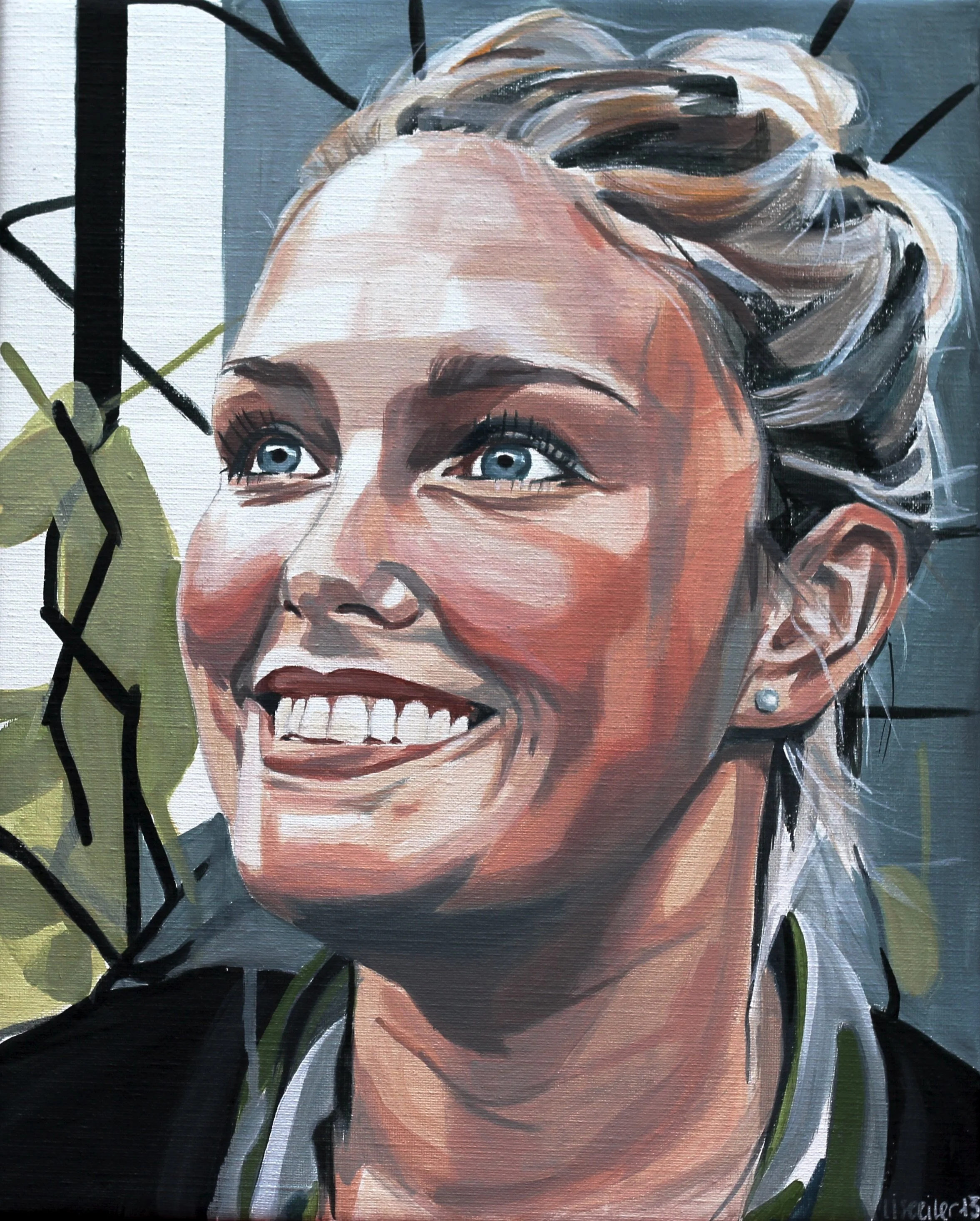 Camilla, 2013,
akryl på lærred,
50 x 40 cm