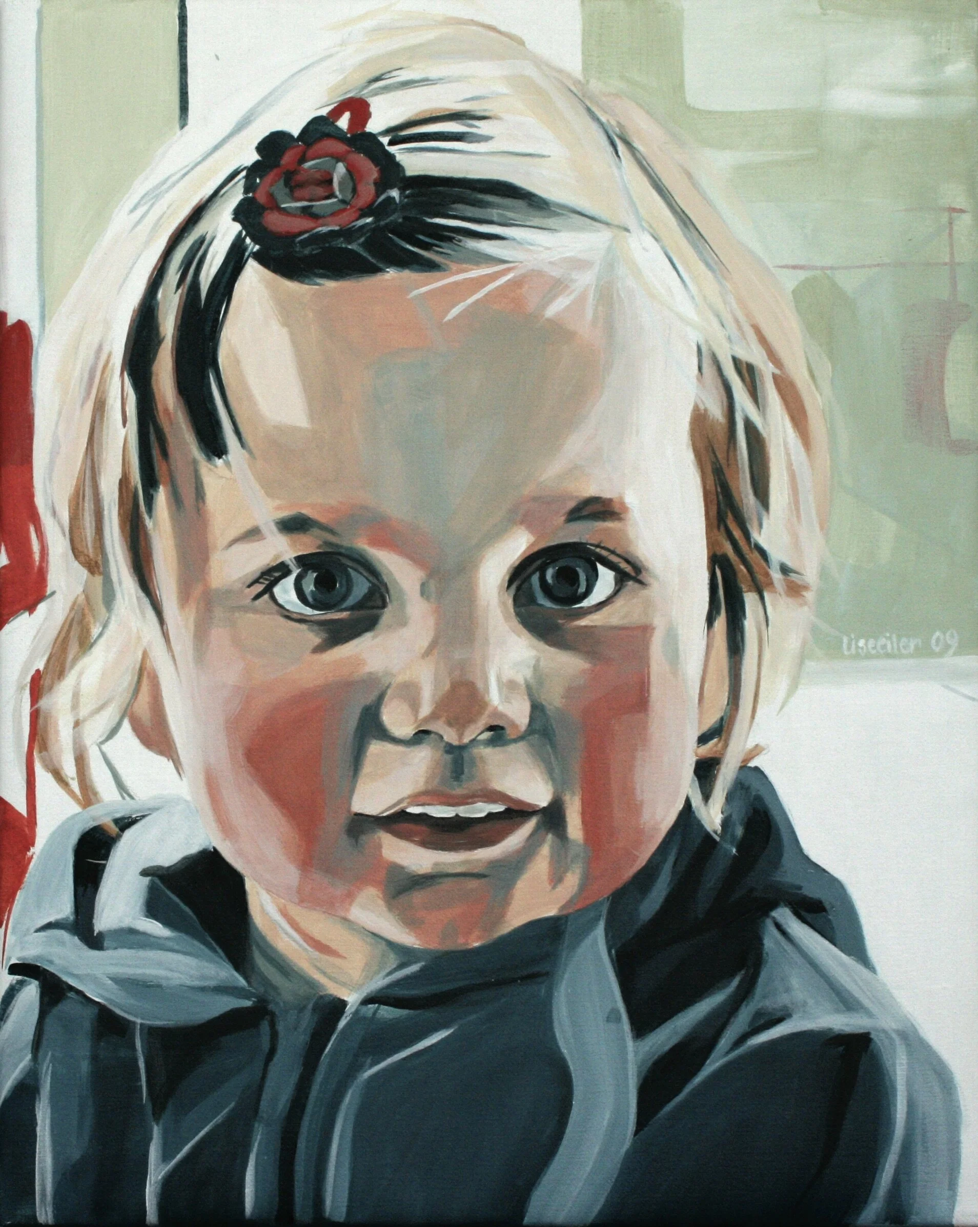 Silje, 2009,
akryl på lærred,
50 x 40 cm