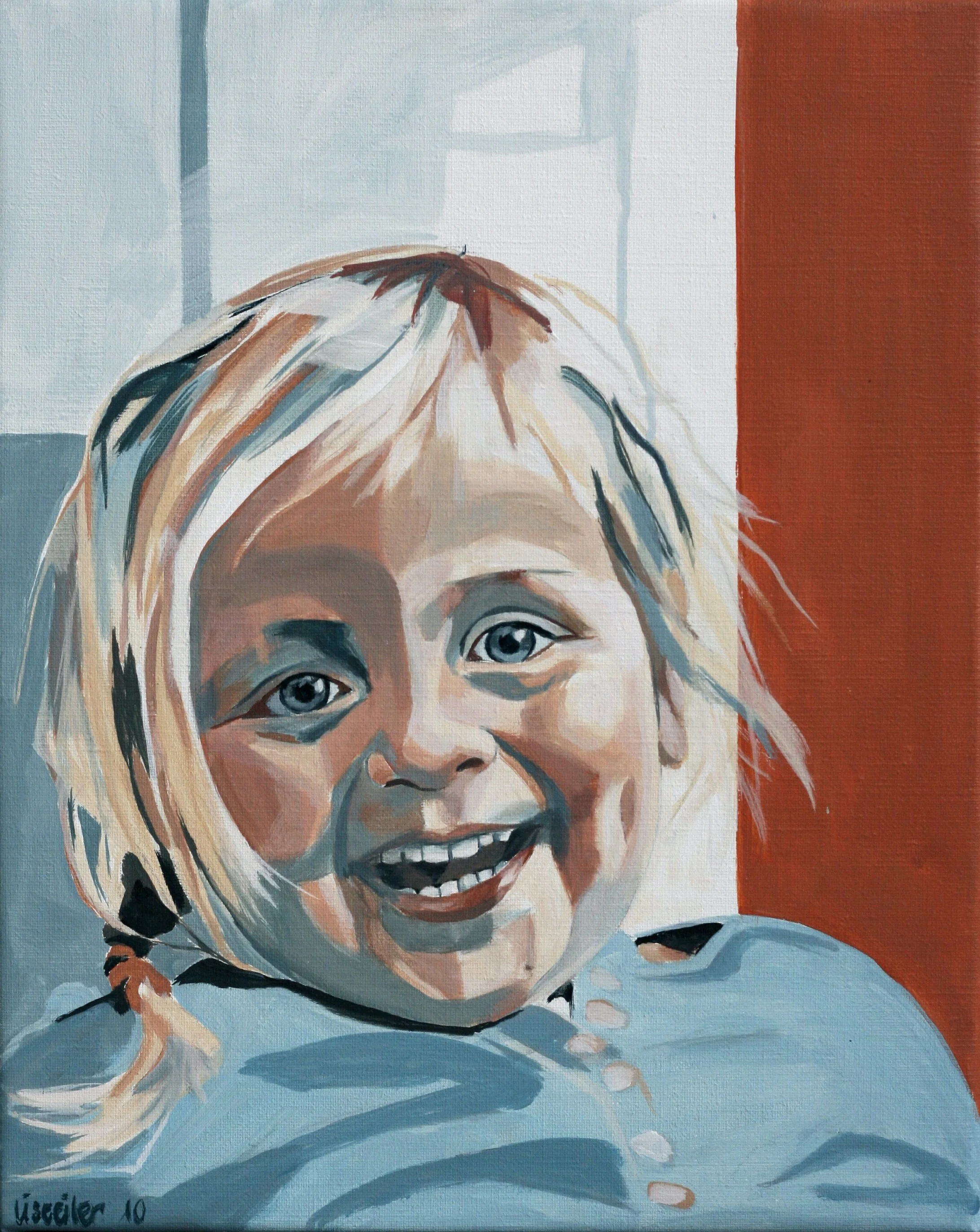 Emilie, 2010,
akryl på lærred,
50 x 40 cm