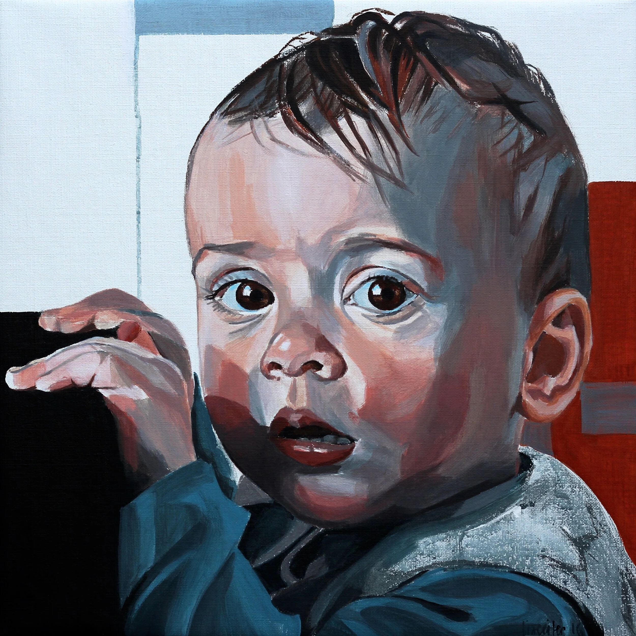 Anton, 2016,
akryl på lærred,
50 x 50 cm
