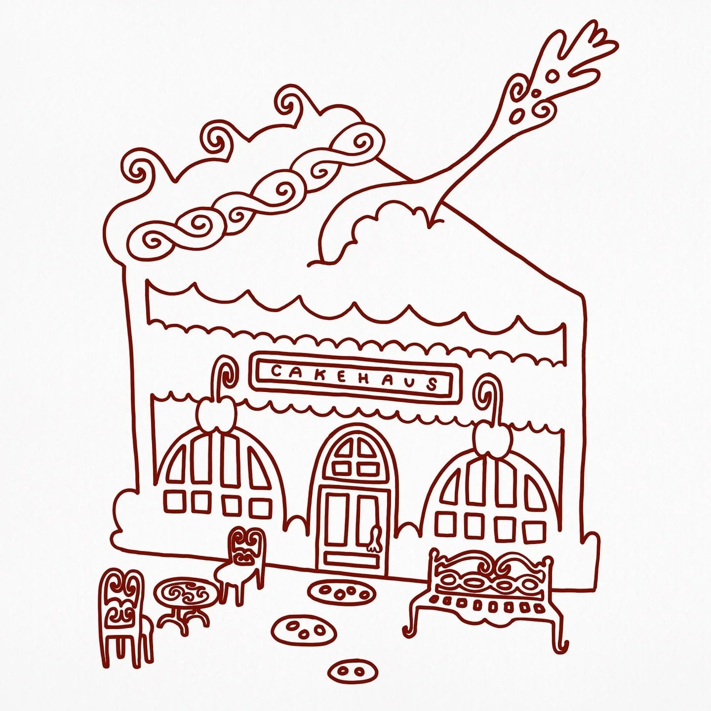 casita bizcochito para @cakehausfl 🍒