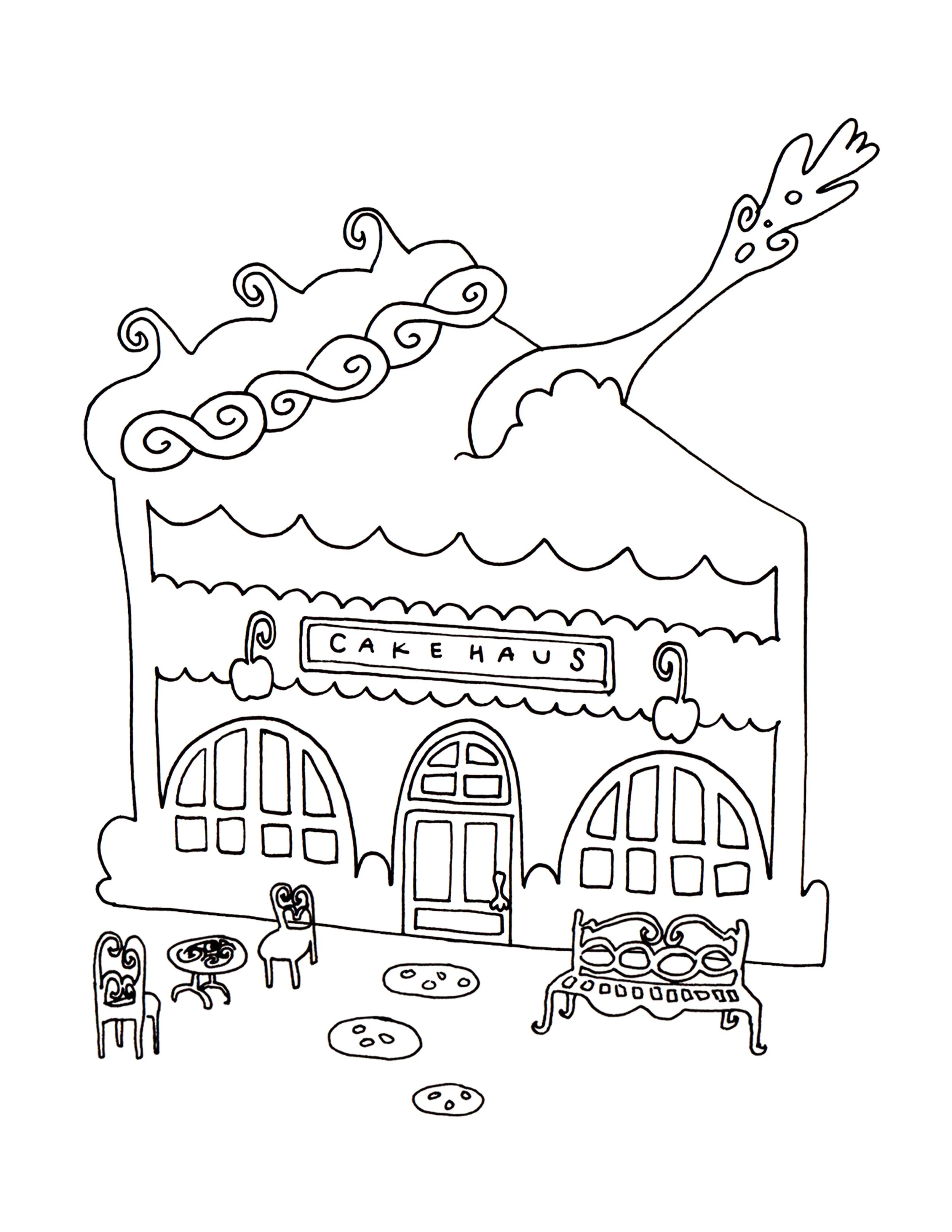 Ilustración para repostería dominicana Cakehaus, Florida.