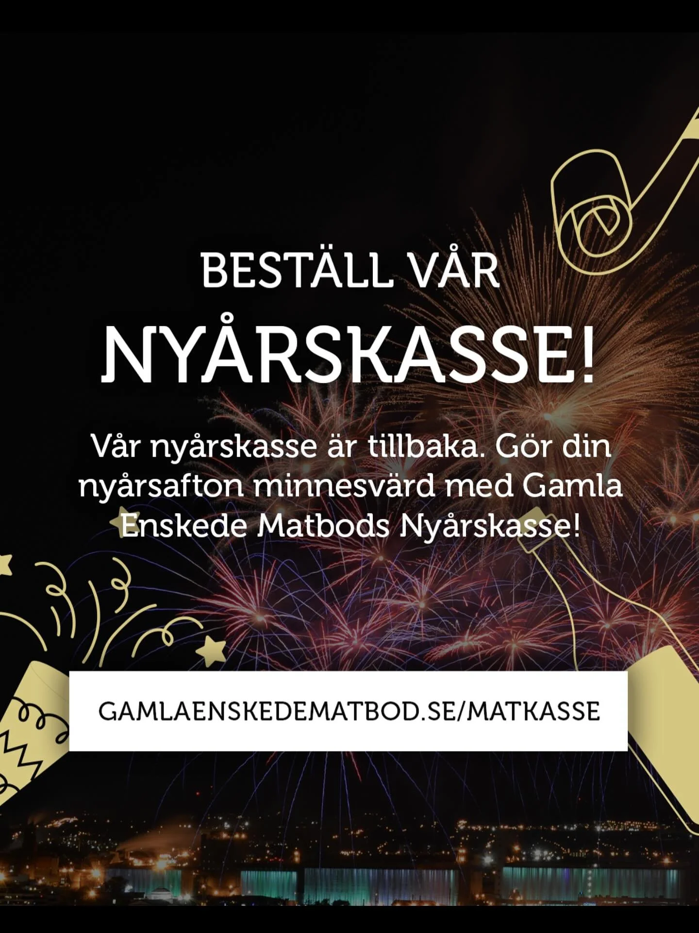 &Aring;rets Ny&aring;rskasse

G&ouml;r ny&aring;rsafton minnesv&auml;rd med Gamla Enskede Matbods Ny&aring;rskasse! V&auml;lj mellan k&ouml;tt, fisk eller vegetariskt och avsluta med v&aring;r h&auml;rliga vita chokladpannacotta.
Enkel f&ouml;rberede
