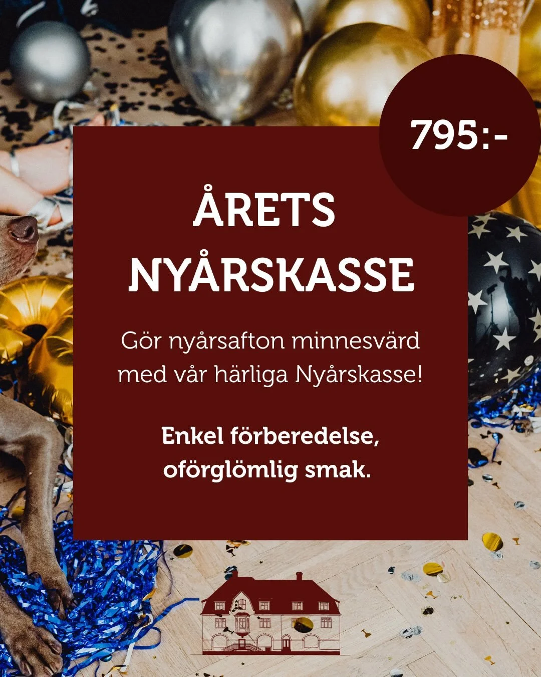 G&ouml;r ny&aring;rsafton minnesv&auml;rd med Gamla Enskede Matbods Ny&aring;rskasse! 🎉🍾🥂

V&auml;lj mellan k&ouml;tt, fisk eller vegetariskt och avsluta med v&aring;r h&auml;rliga chokladpannacotta.

Enkel att bara v&auml;rma upp och l&auml;gga d