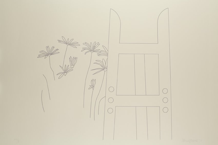 Derrick Greaves, Flowerpiece 4 (outline), 1970, Signed, dated and numbered
Screenprint, grey outline, Hollingworth cream wove. Each signed, dated and numbered, Sheet: 2ft 5 ¾ x 3ft 1 ¾ in. / 75.5 x 96 cm, Edition VIII/X