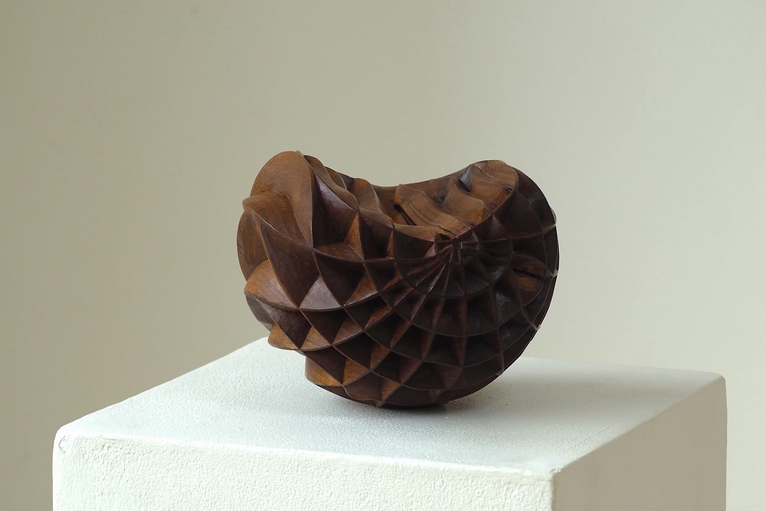 Alison Crowther, Incised Walnut III, 2018, Unseasoned English Walnut, 20 x 20 x 15 cm