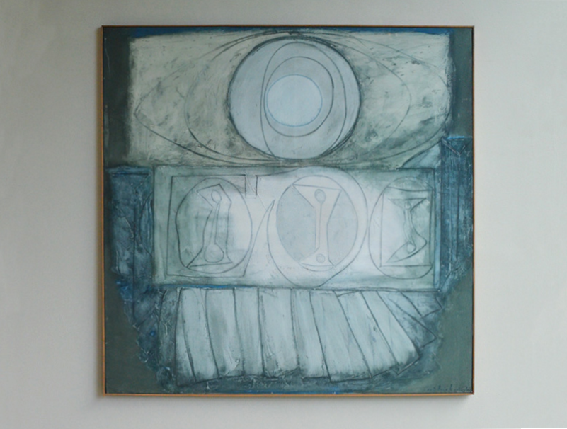 Ceri Richards 'La Cathédrale engloutie: Silver Grey', 1963 Oil on canvas painting
