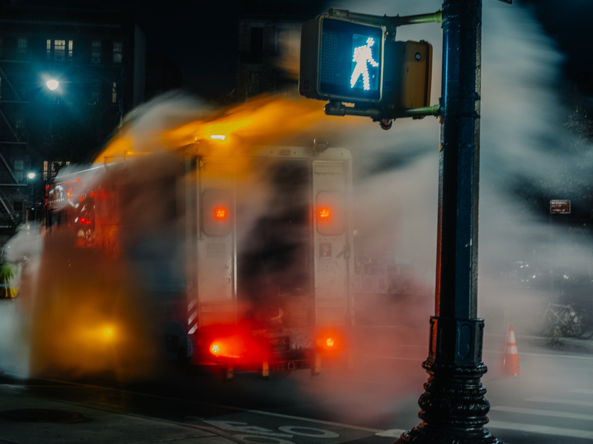 Steam rising from a New York street, street photography by Joshua K. Jackson.