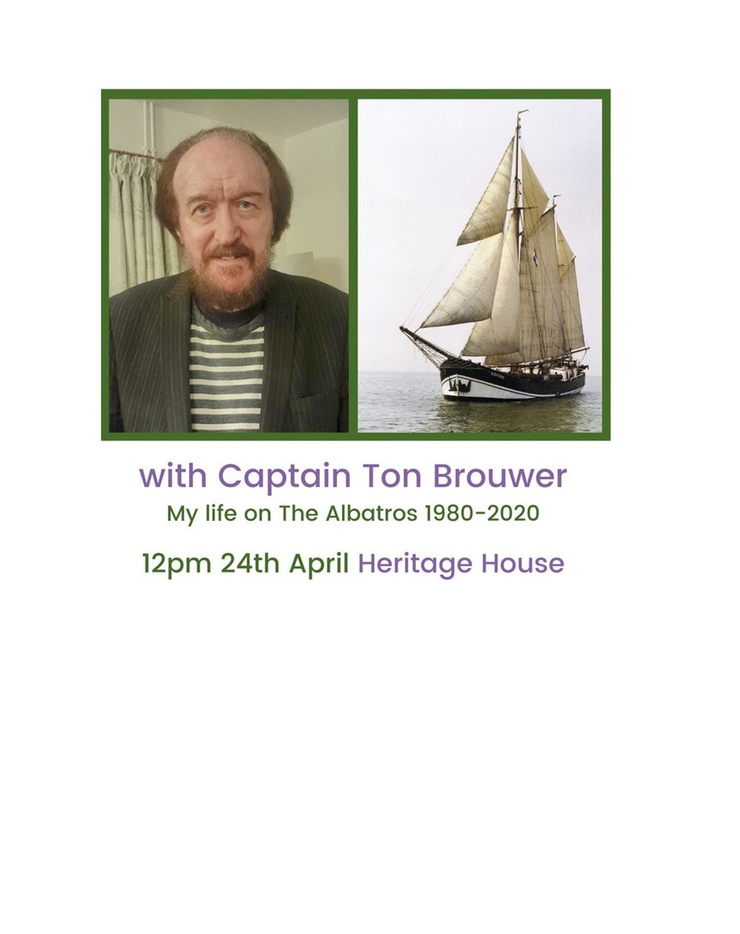 SOLD OUT 🚨 SOLD OUT 🚨 SOLD OUT 

Thank you to everyone who has purchased tickets to our next Heritage House Talks... we are now SOLD OUT!

Alongisde all of you, we are so excited to be welcoming Captain Ton Brouwer to Heritage House to talk about h