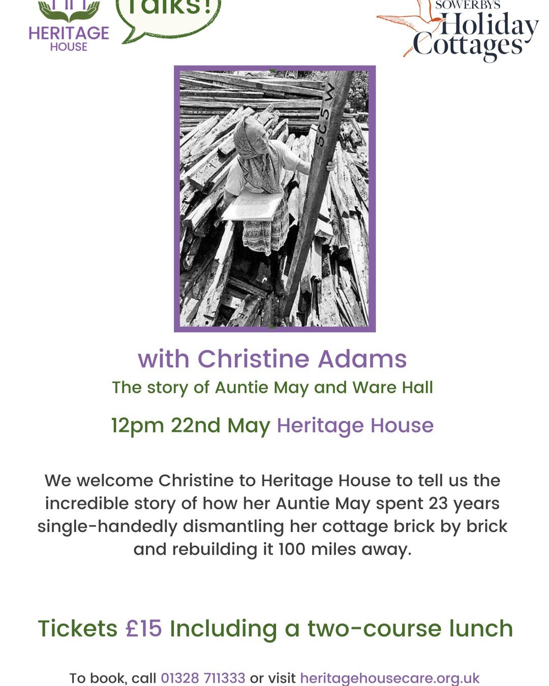 🚨🚨 TICKETS ON SALE NOW 🚨🚨

Head to our website now to get your place at our next talk www.heritagehousecare.org.uk 

#heritagehousecare #HHTalks #wellsnextthesealife #carersuk #wellsnextthesea #warehall