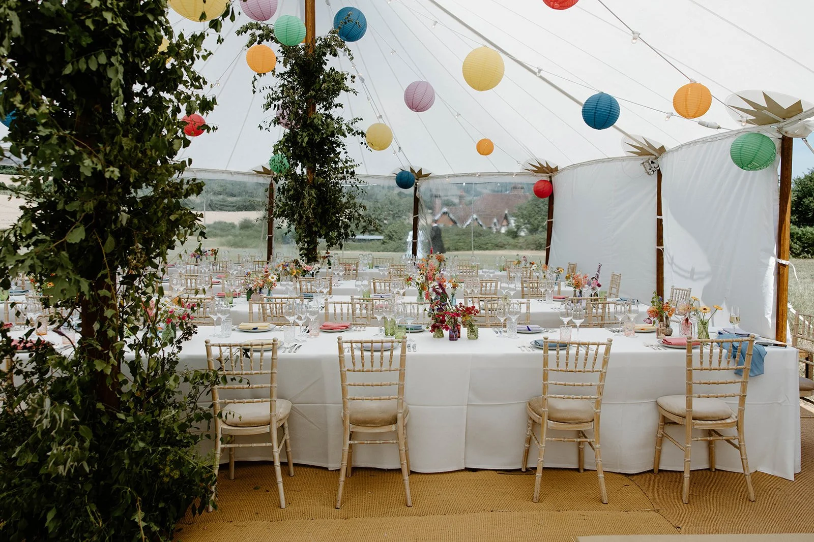 A colourful marquee wedding in Surrey
