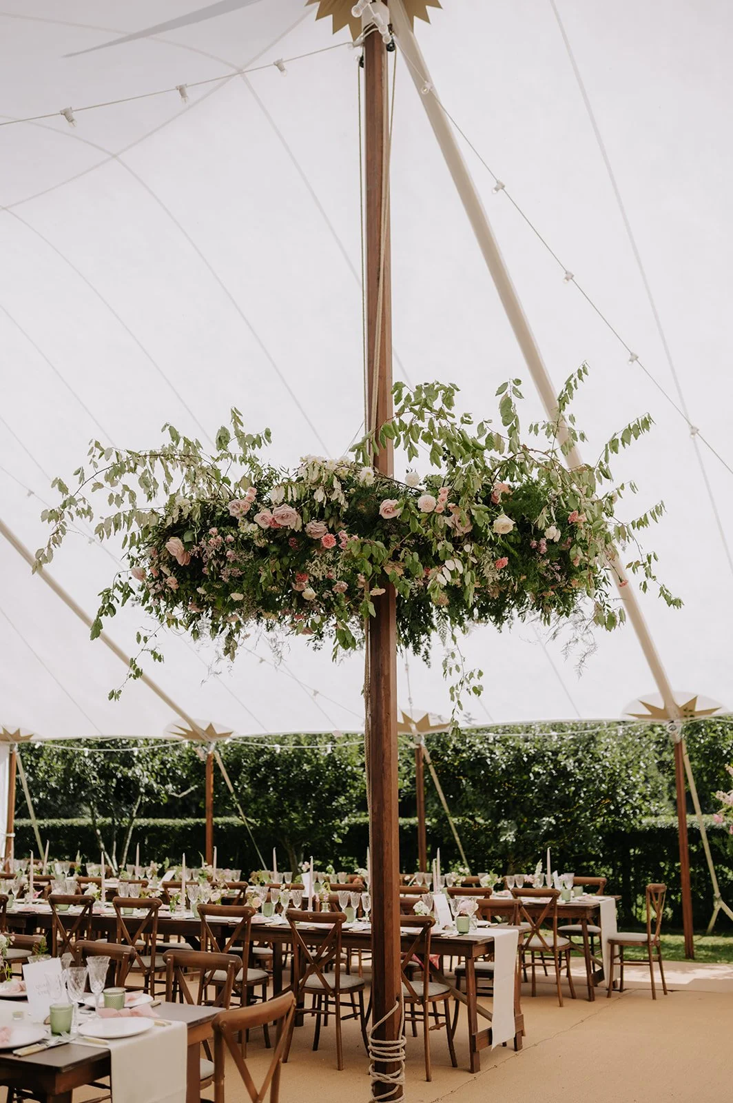 A marquee hoop for a Sussex wedding