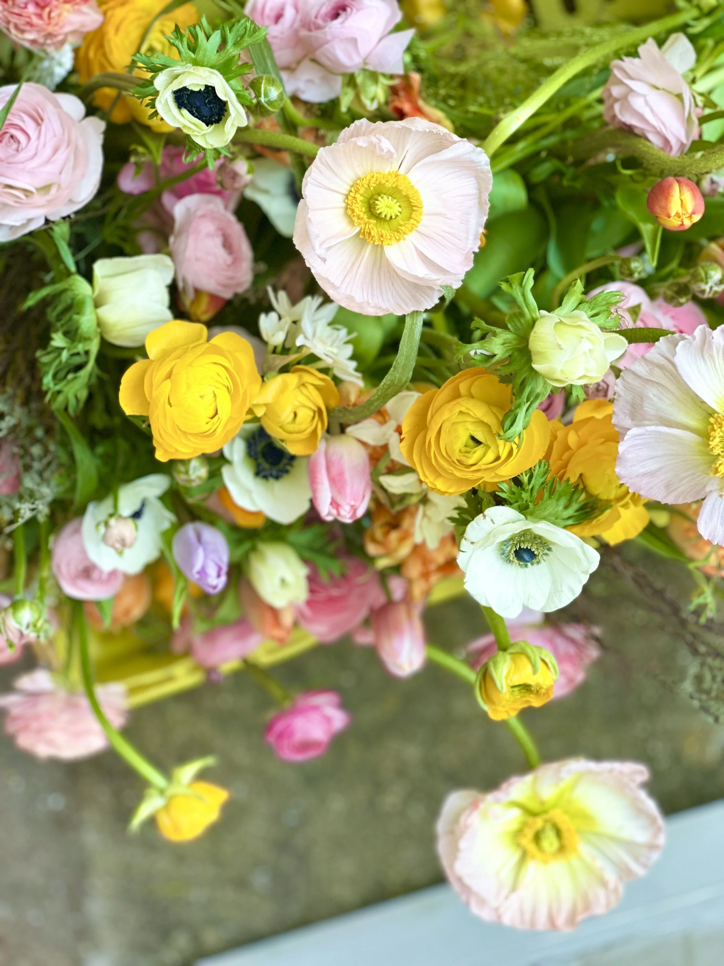 Colourful Spring wedding flowers