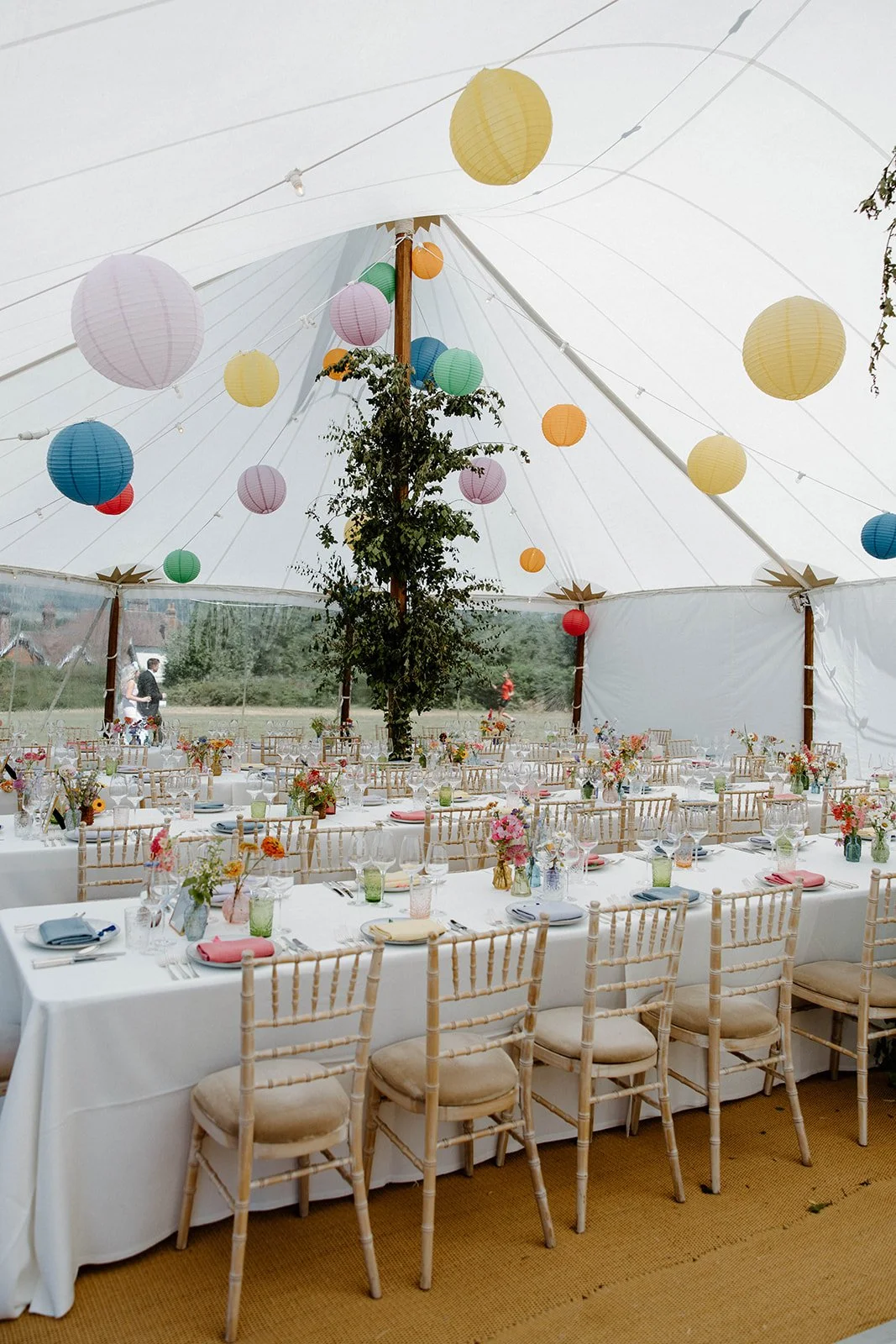 A colourful marquee wedding in Surrey