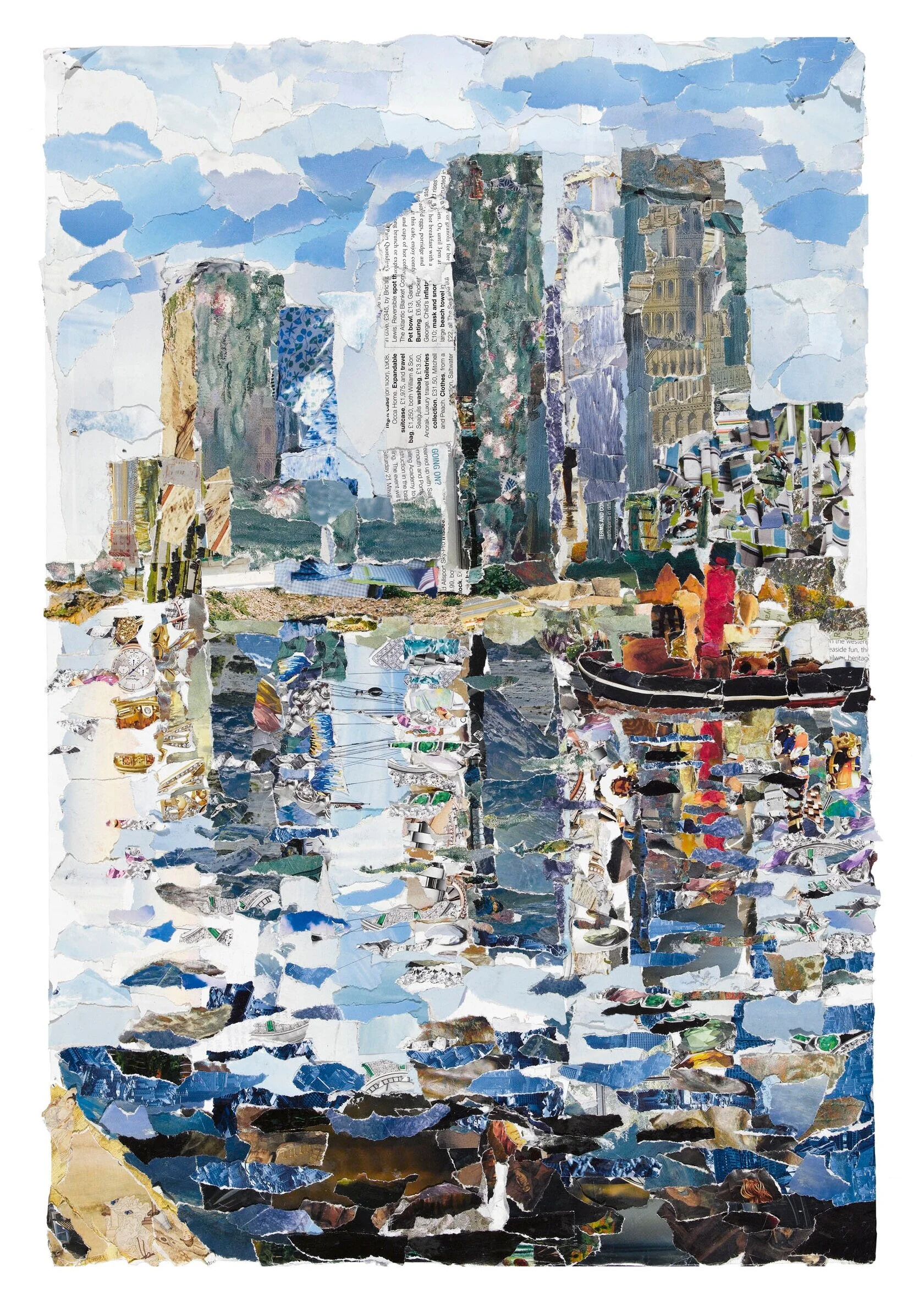 West India Dock - Collage. 420mm x 595mm. 