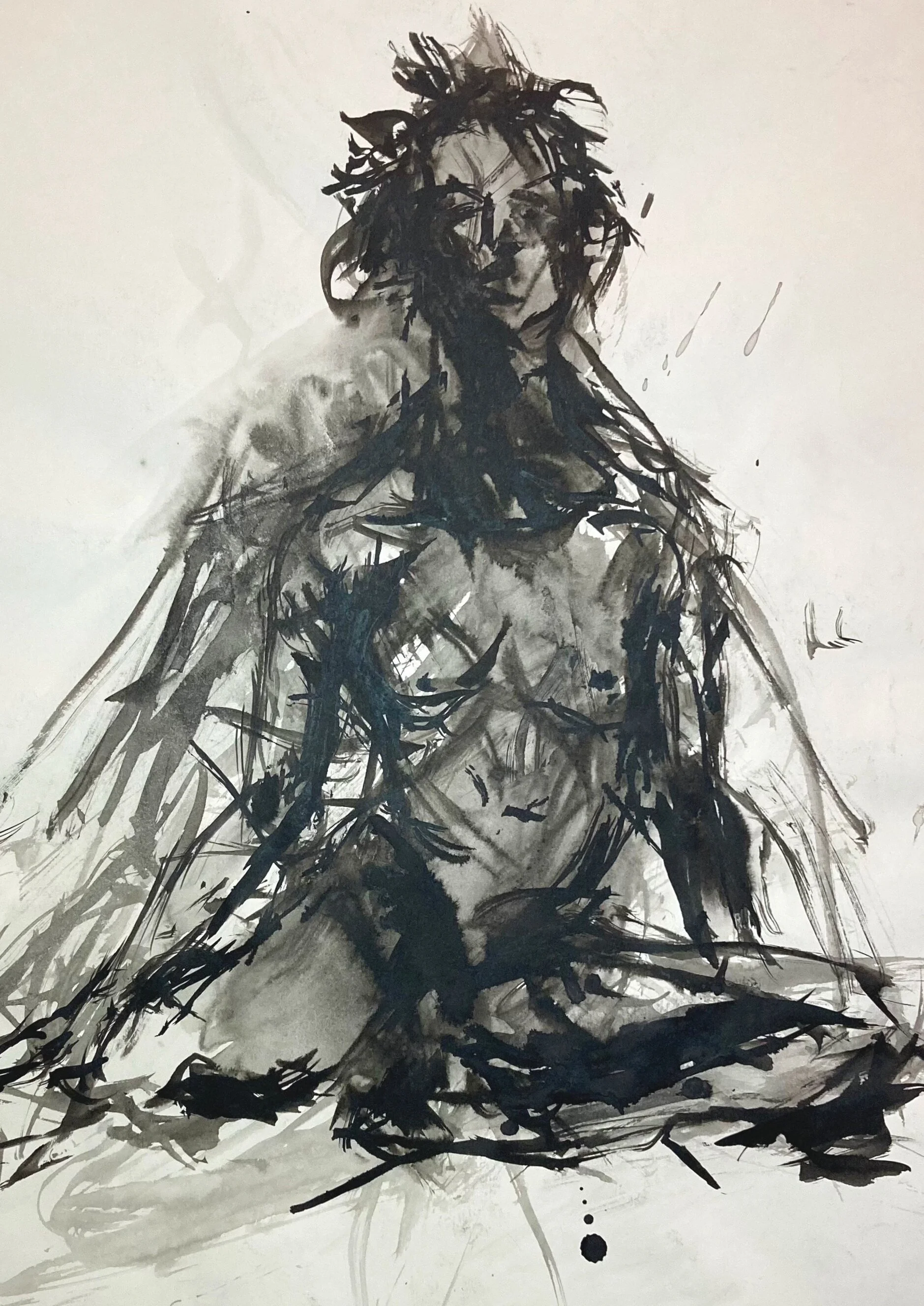 Lydia seated - Indian Ink on paper