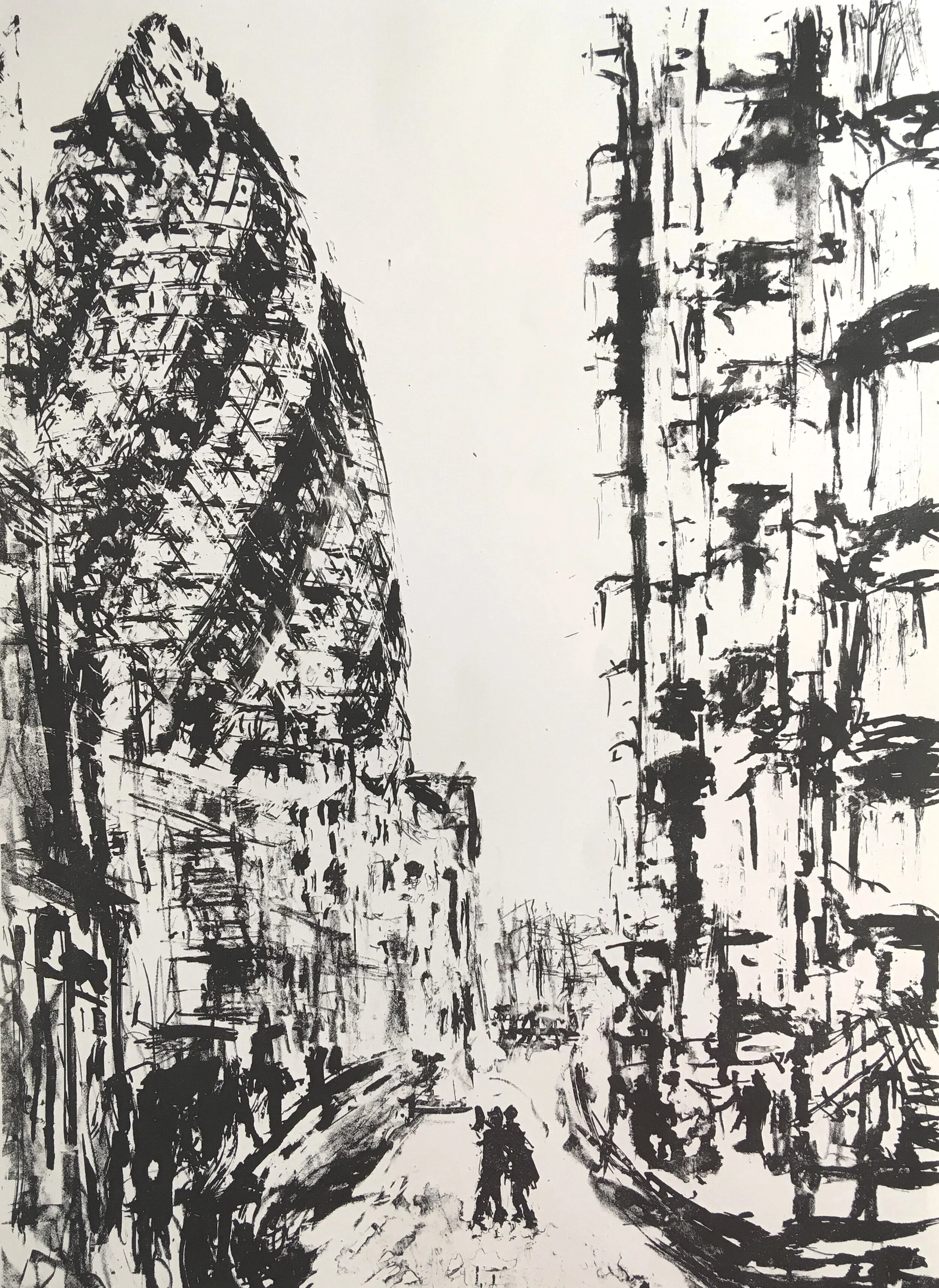 Lime St - Lithograph. 456mm x 650mm