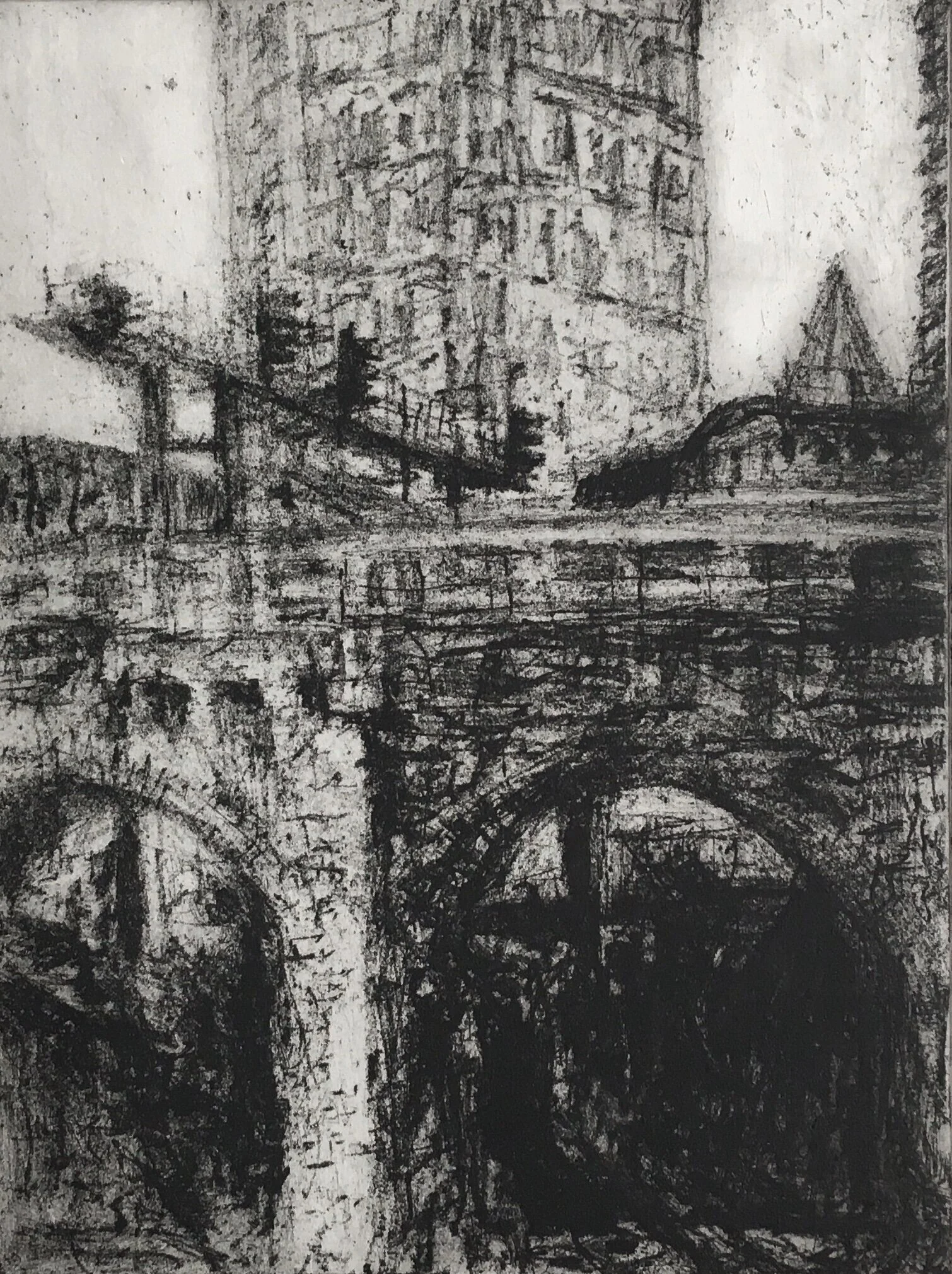 Below the Station, London Bridge- Soft ground etching. 320mm x 370mm