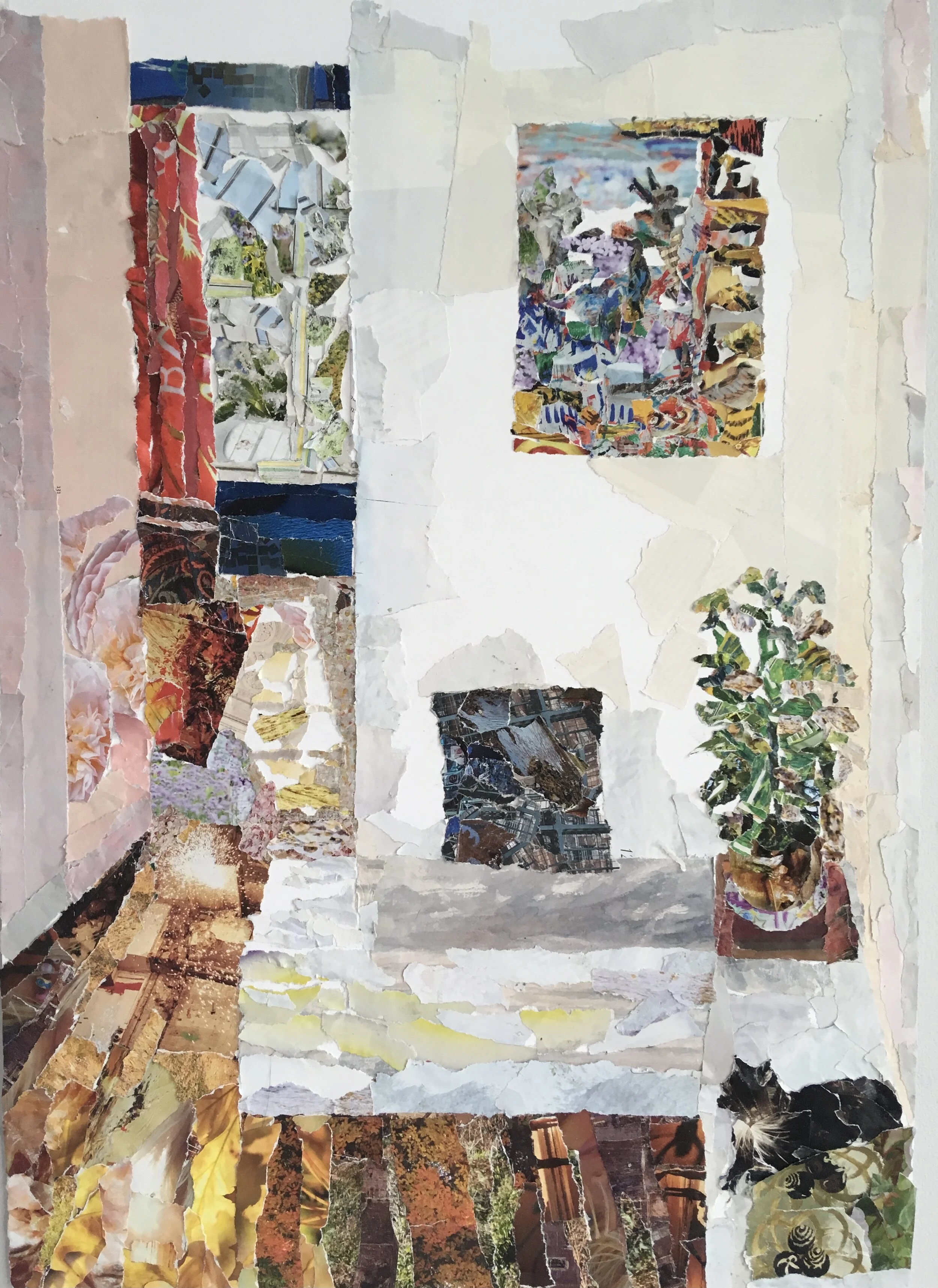 Late Afternoon at Home - Collage. 
590x 420mm. Framed 735mm x 558mm