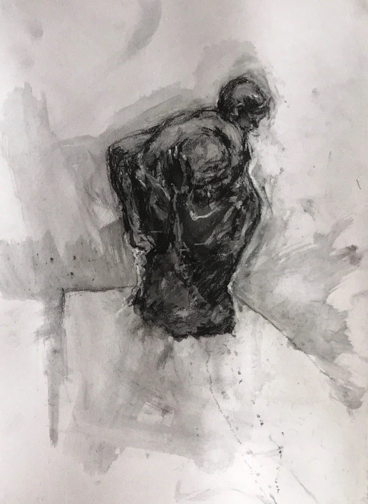 Mother and Baby, Sculpture by Kathe Kolwitz 2.
Carbon and Graphite drawing 140 x210 mm