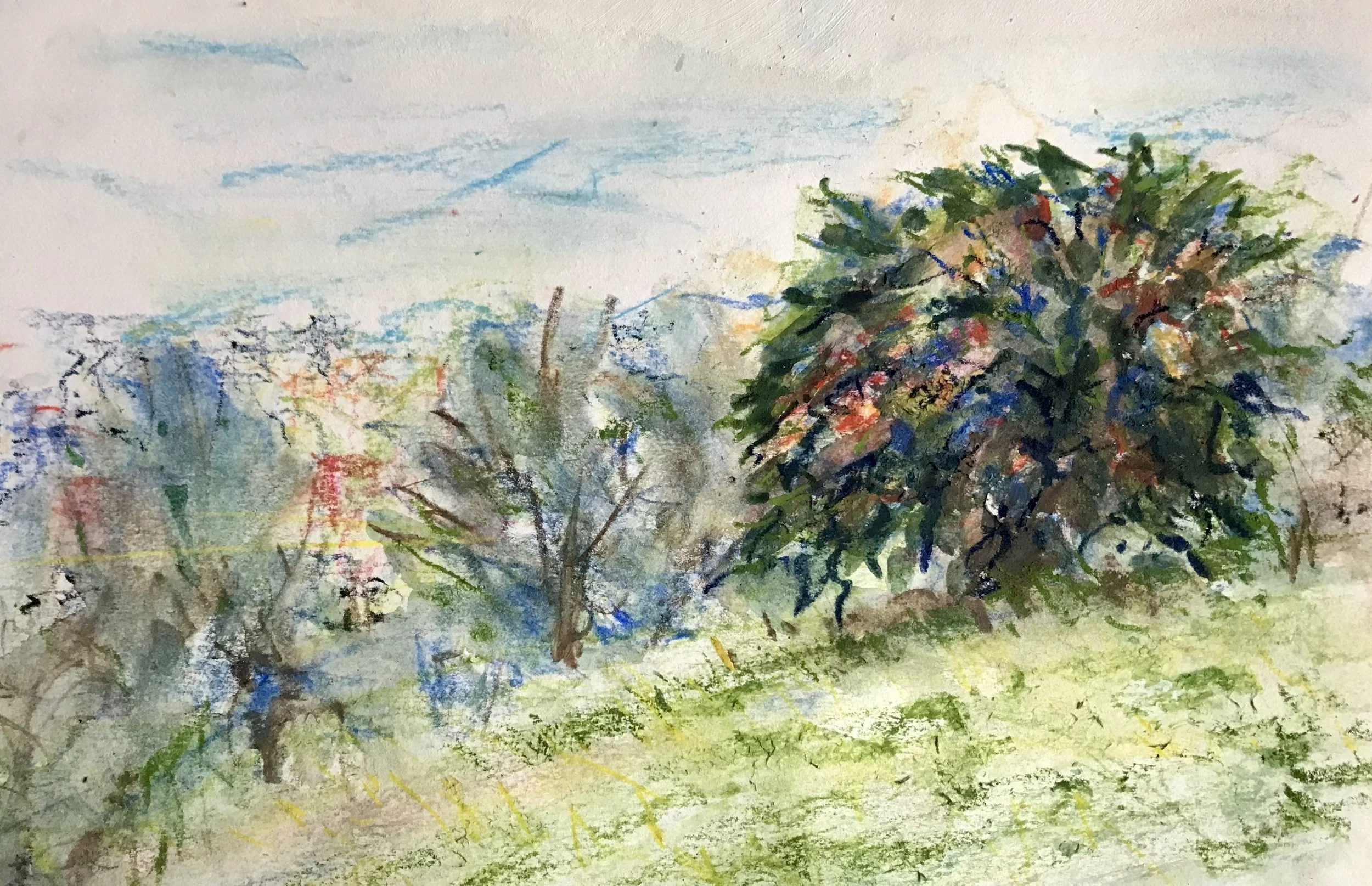 One Tree Hill, Greenwich Park
Chalk pencil drawing  210 X 140 mm