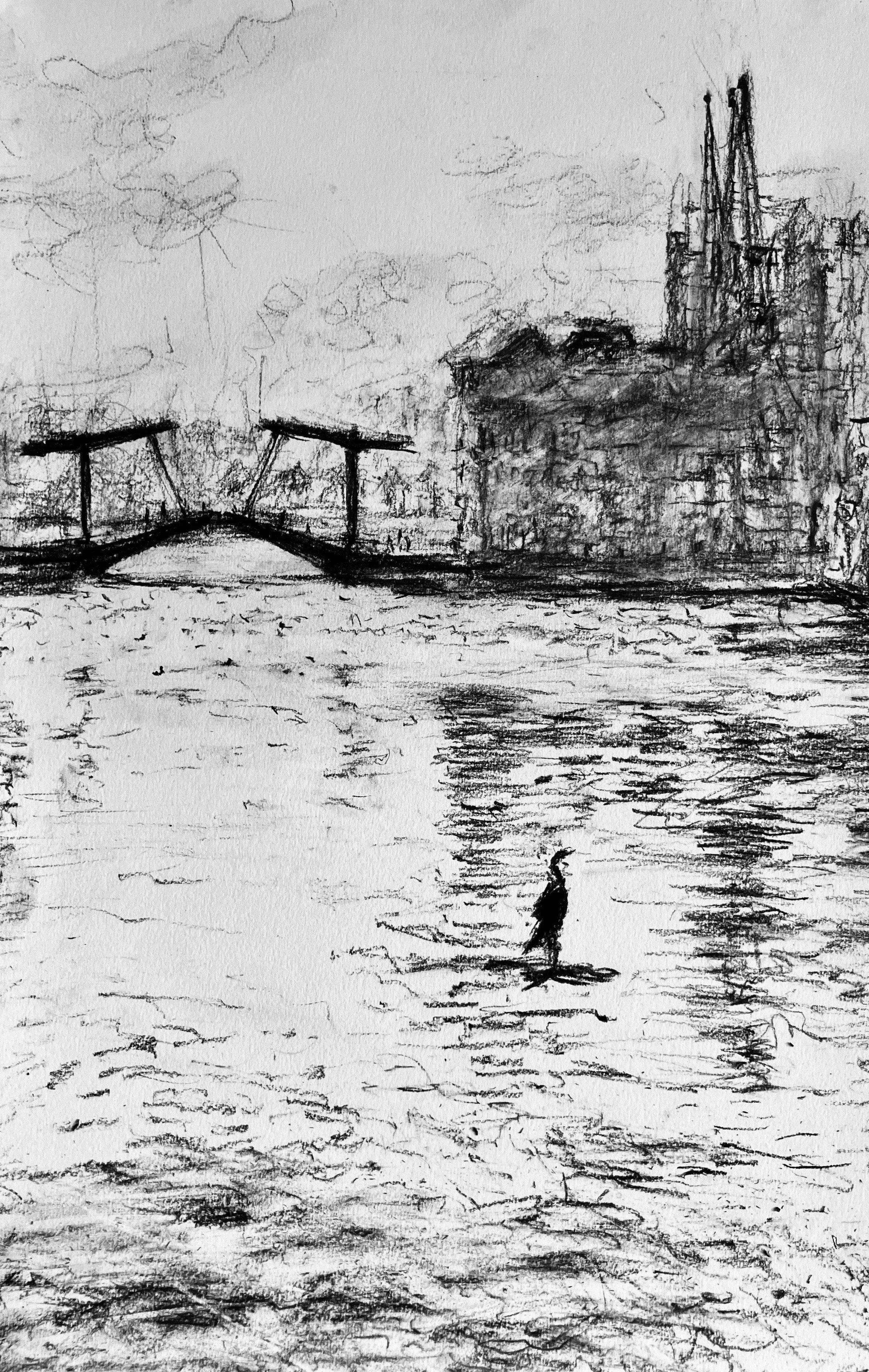 Glengall Bridge, Docklands
Charcoal drawing 295 x420 mm