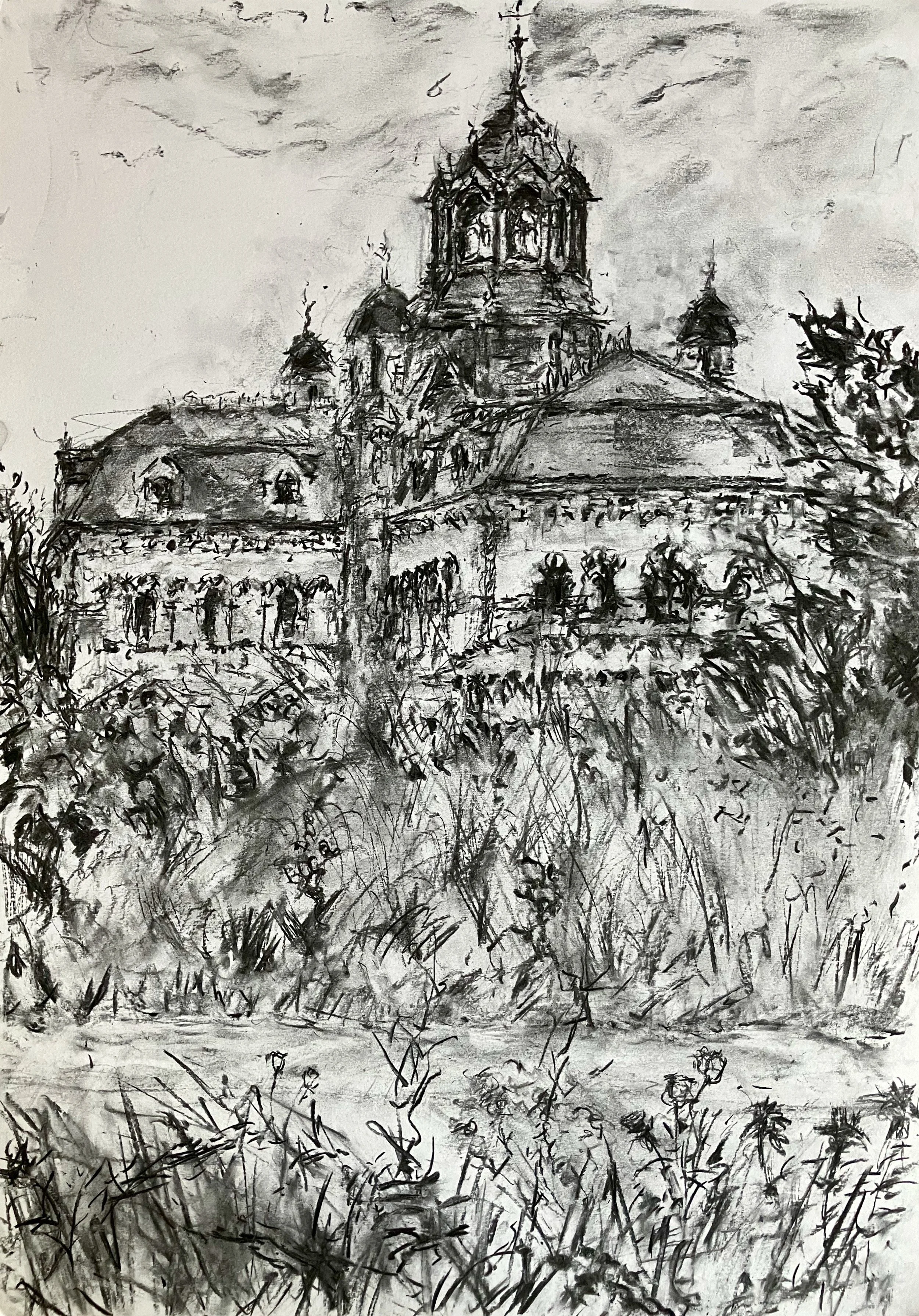 Abbey Mills Pumping Station.
Charcoal drawing 595 x420 mm