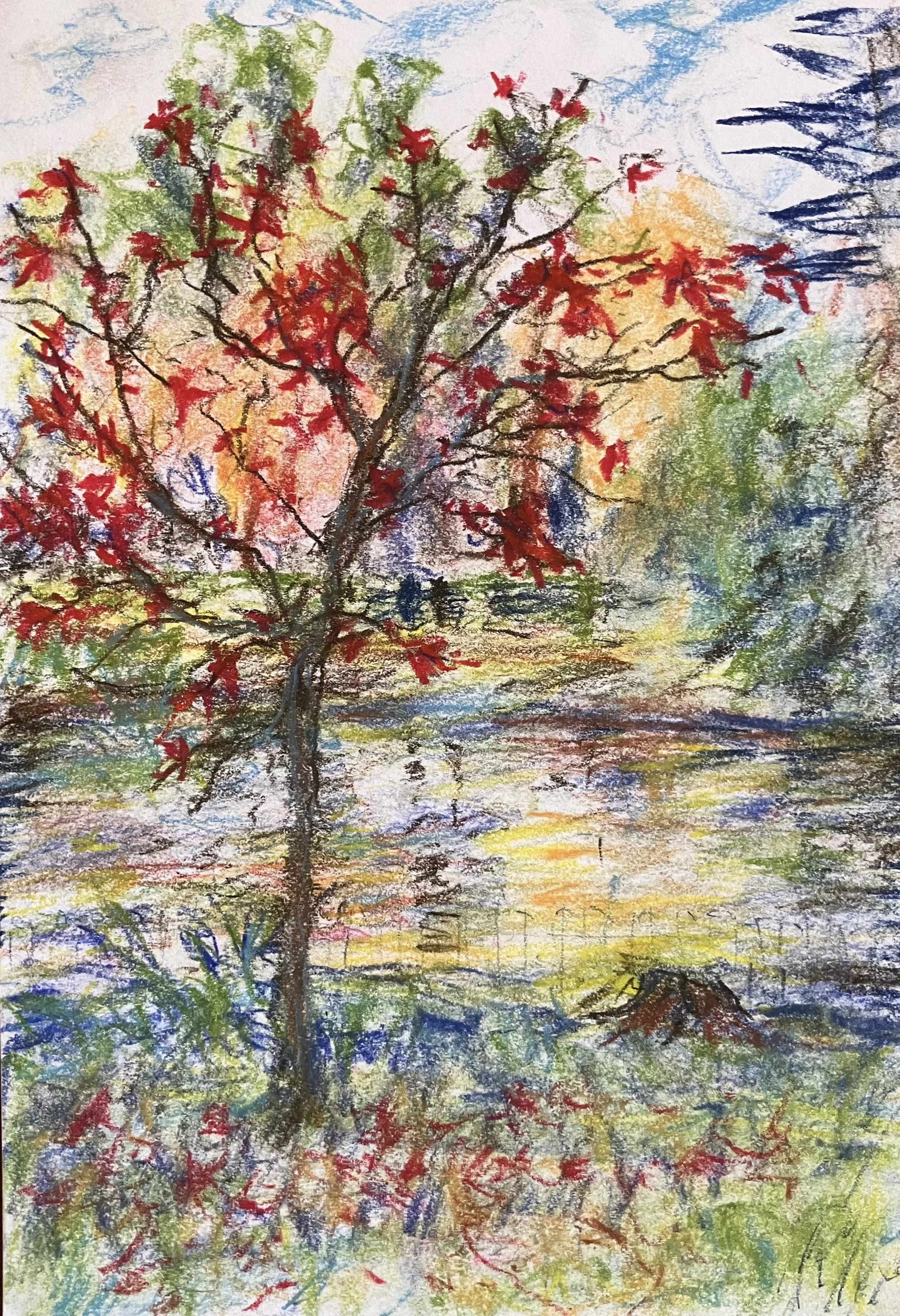 Last Red Leaves, Greenwch Park
Chalk pencil drawing 140 x 210 mm
