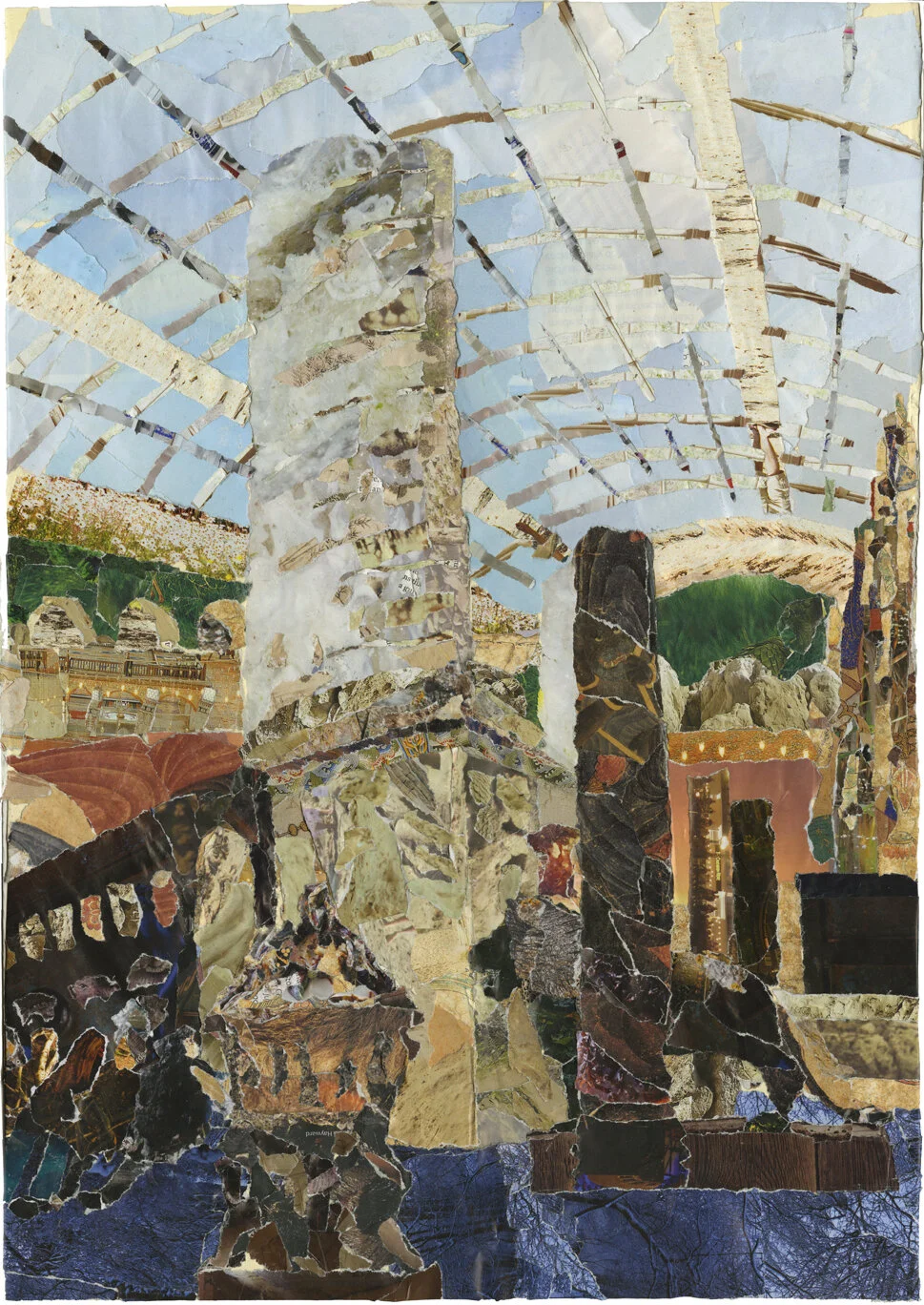 The Cast Courts, V&A Museum - Collage. 340mm x 500mm. 