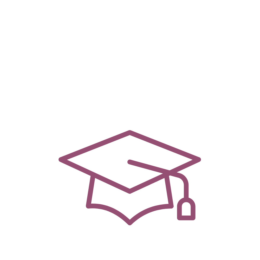 Outline graduation cap symbolizing students, classrooms and educators