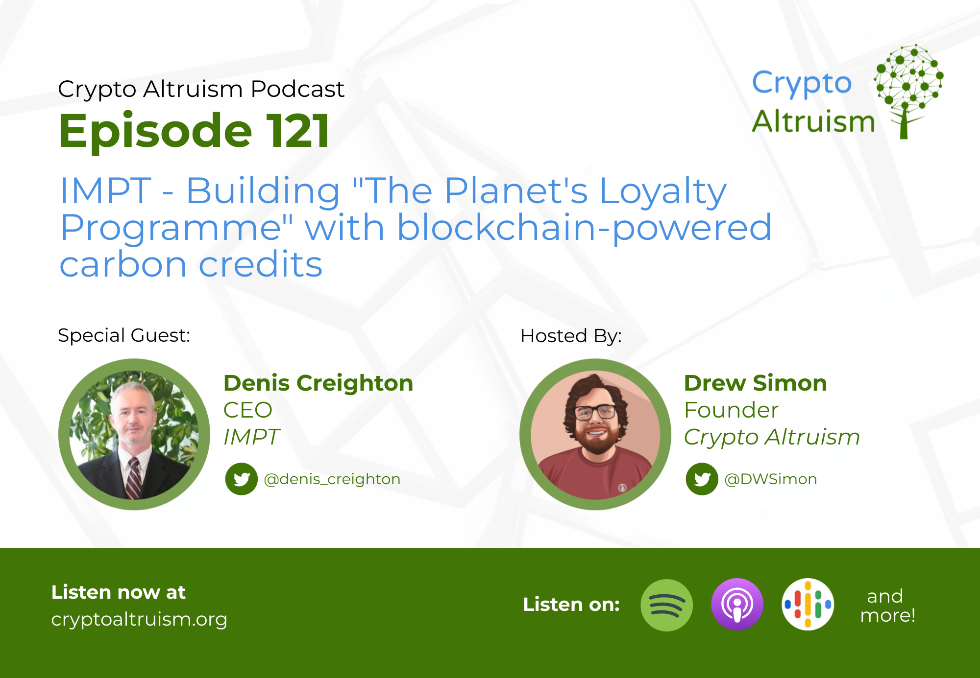 Crypto Altruism Podcast Episode 121 - IMPT - Building “The Planet’s Loyalty Programme” with blockchain-powered carbon credits