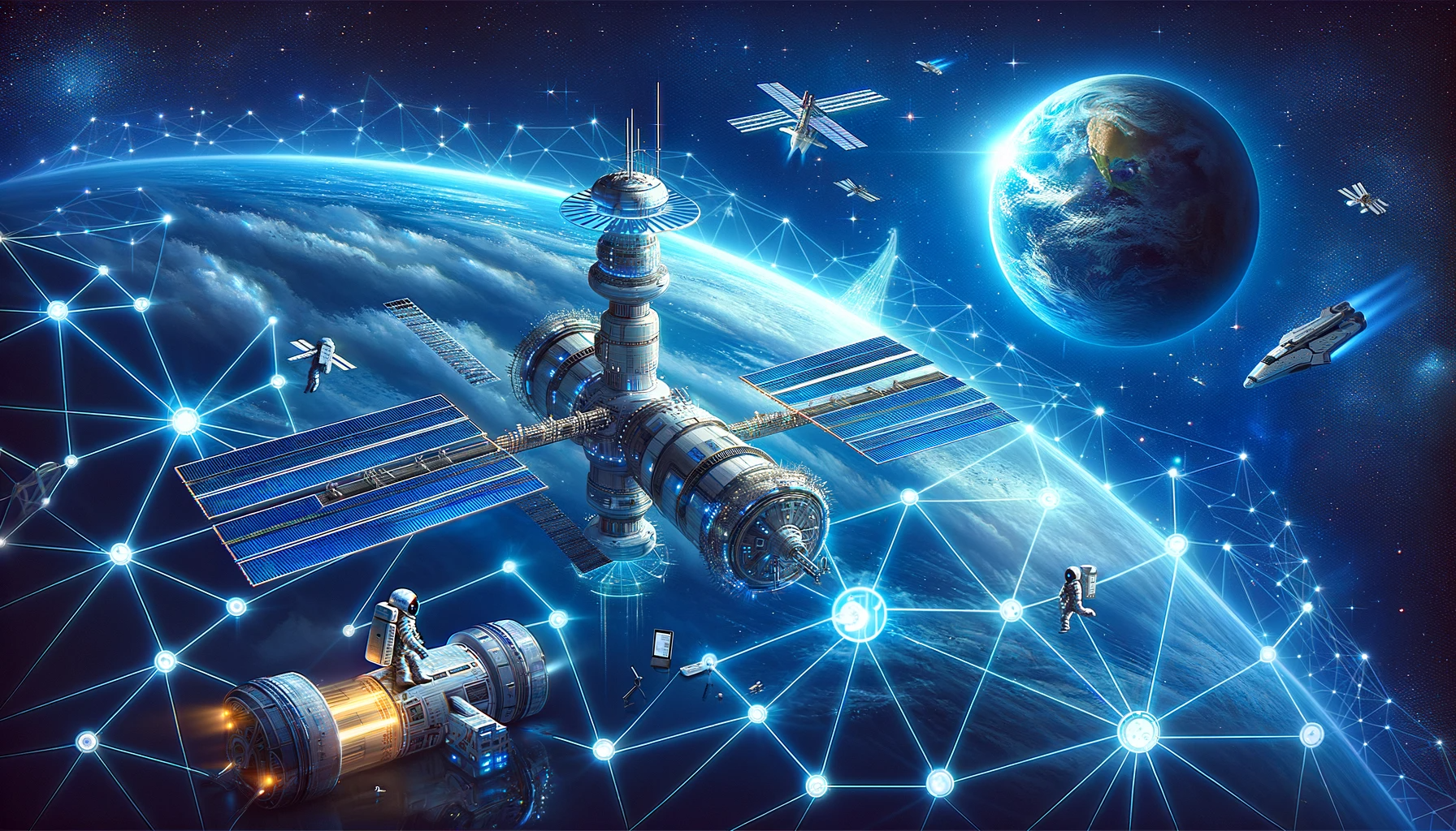 Decentralized space exploration - satellites connected by a decentralized network