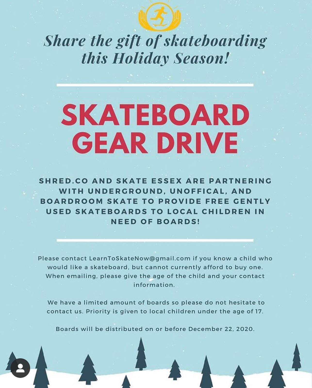 Donate your gently used skateboards and we&rsquo;ll hook up kids in need of a board!  See flyers for more info. on donation drop offs and if you know someone in need that would like a board.  Contact info. on flyer.  Thanks for your donations! #sprea