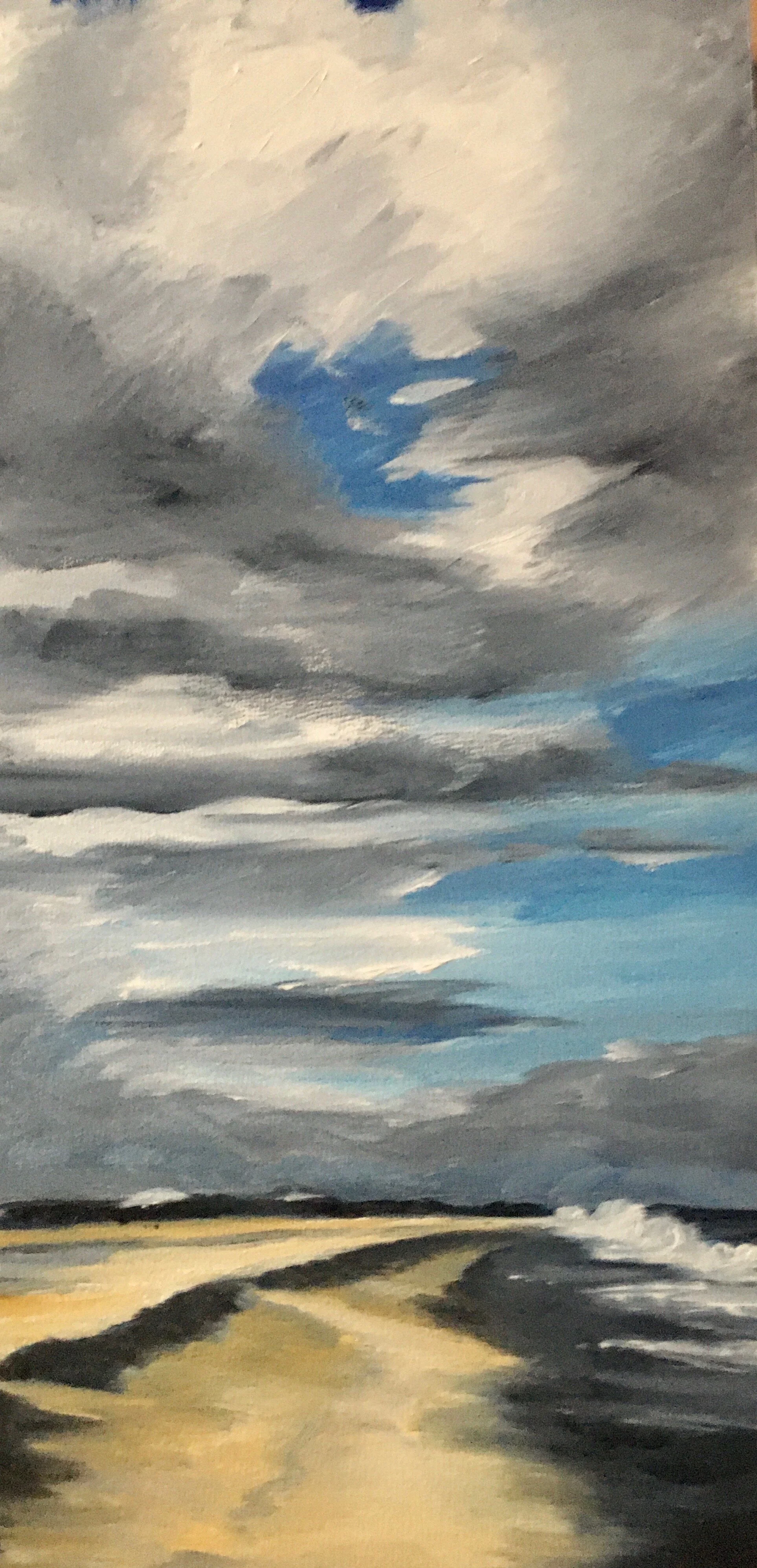 SUMMER INTO FALL, 12” x 6”, oils on gesso board, 2020, $180.