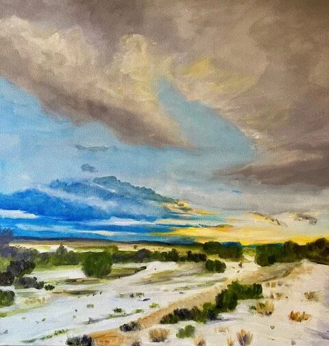 WHERE I GO IN FEBRUARY SNOW, 2021, 20” x 20", oils on canvas, $500