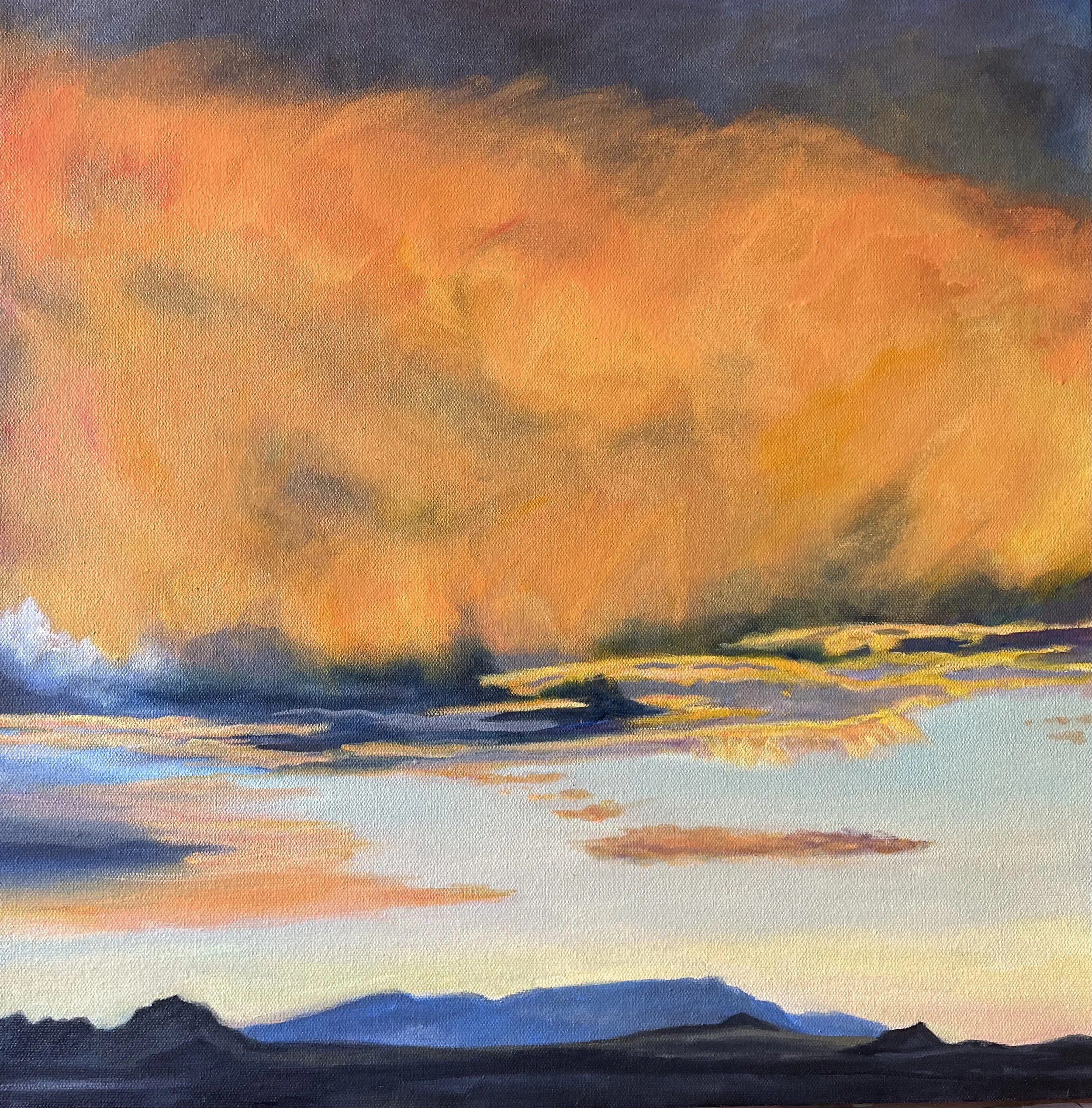 BLUSHING CLOUD, 20” x 20”, Oils on canvas, 2022