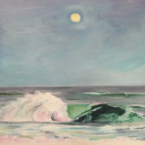 MAY MOON SPLASH, 2017 8” x 8”, acrylics on gesso board (Sold)