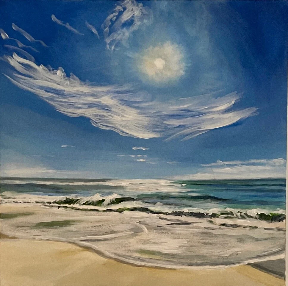 SHINNING, 8” x 8”, Acrylics on gesso board, 2021, $190.