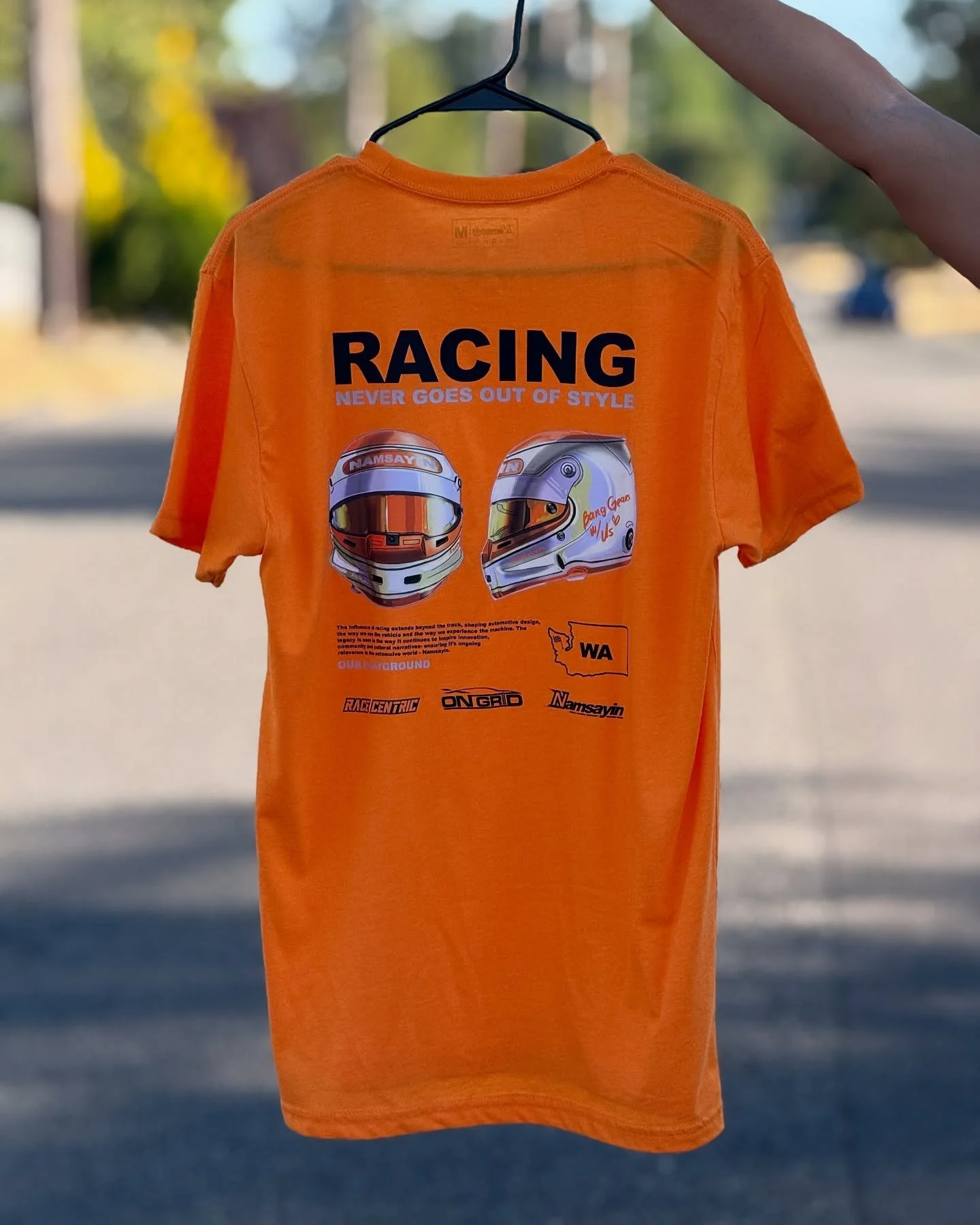 @ongridtrack x @racecentric x @namsayin 
.
&ldquo;Racing Never Goes out of Style&rdquo; exclusive t-shirt for our racing / track community drops tomorrow! We wanted to celebrate in fashion and here we are with two colorways available.  Sizes small to