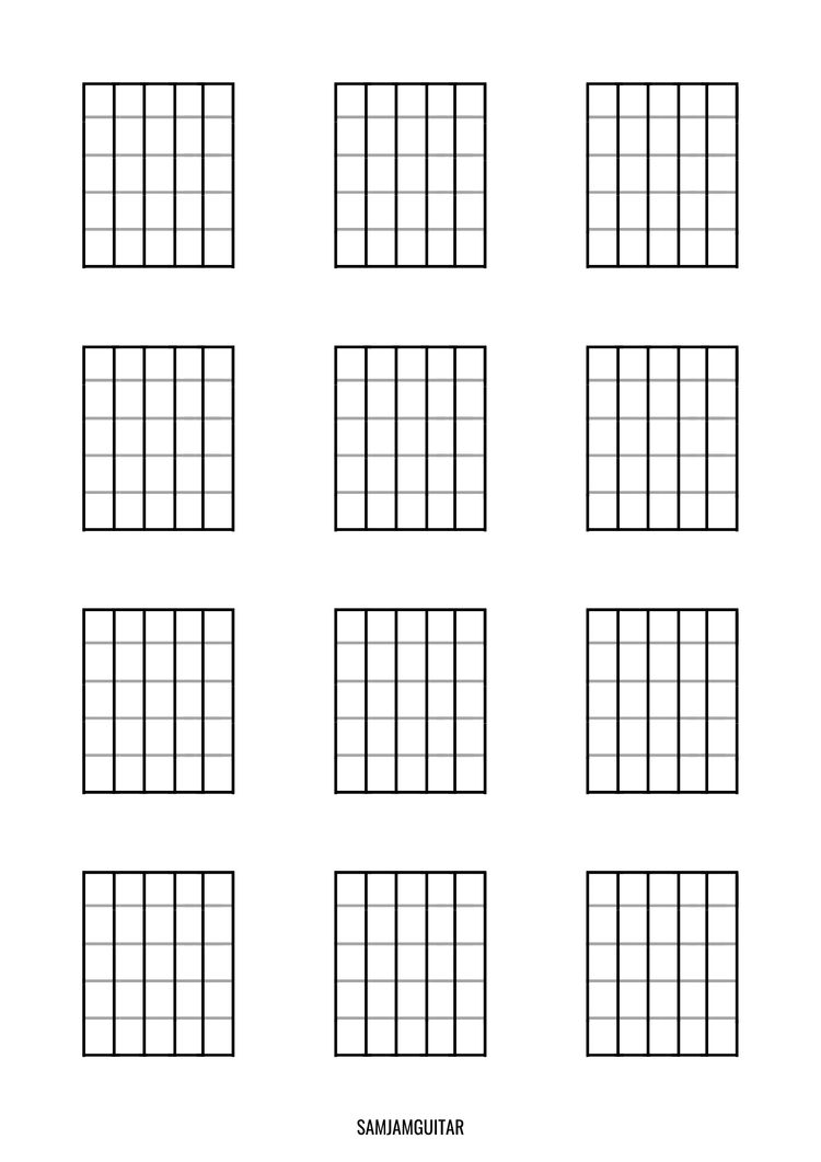 Printable Blank Chord Diagram | SAMJAMGUITAR