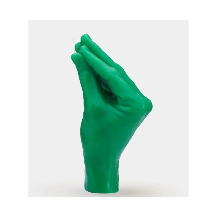 Green Candle Hand making an Italian Sign