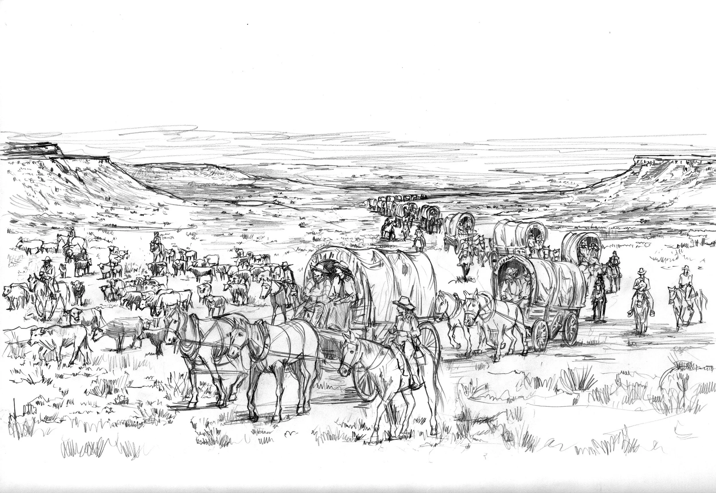 Covered Wagon Train Sketch.jpg