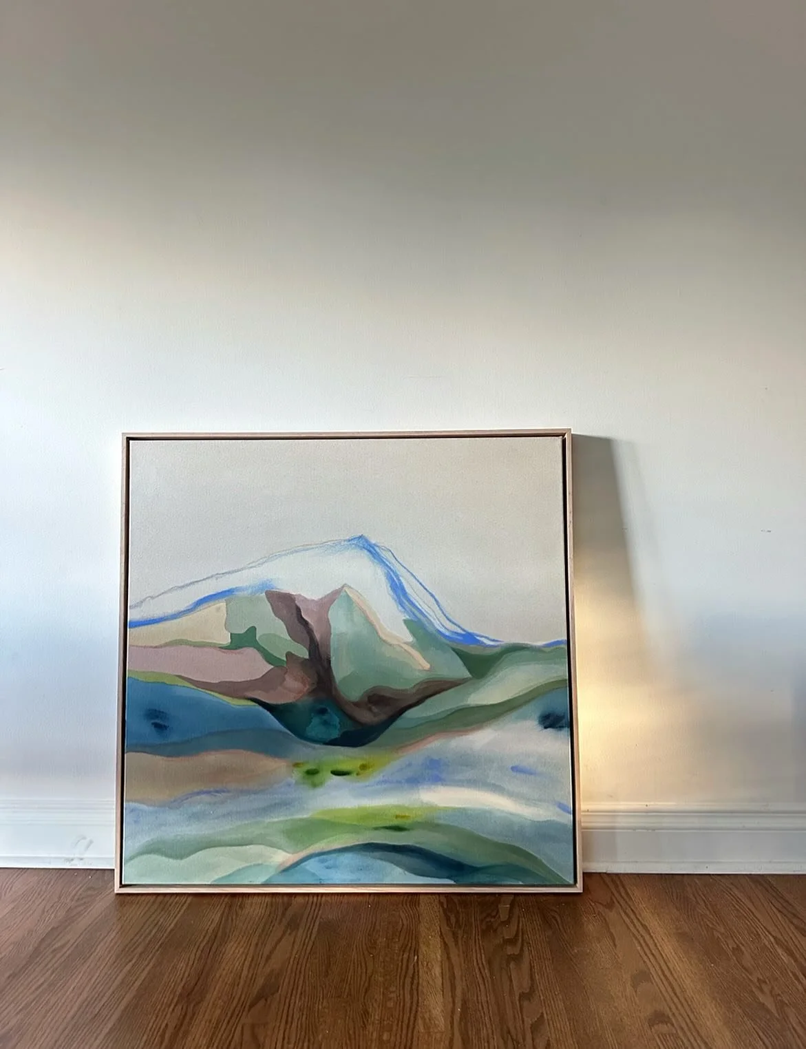 Framed and ready to go to its home 🖼️ (and that good evening light) ✨ 

time to roam | Sold 🔴
2025 | 36&rdquo; x 36&rdquo; | Acrylic &amp; pastel on natural canvas