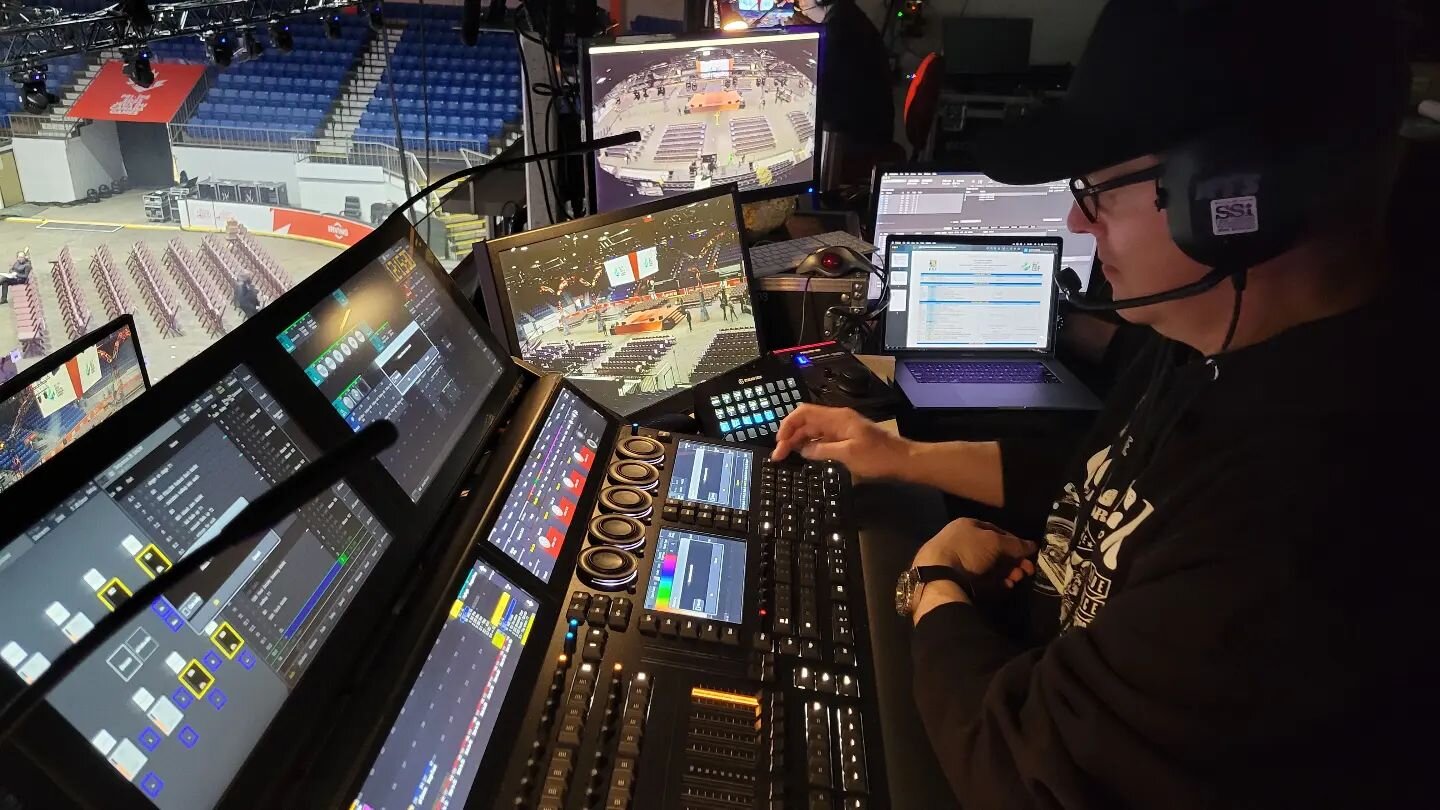 Rehearsals continue for the Canada Winter Games. This is our first major show using the grandMA3, and so far it's been great.  We've also deployed our Follow-Me system giving us full coverage of the arena floor. 

#cwg2023 
#cwg
#malighting
@followme